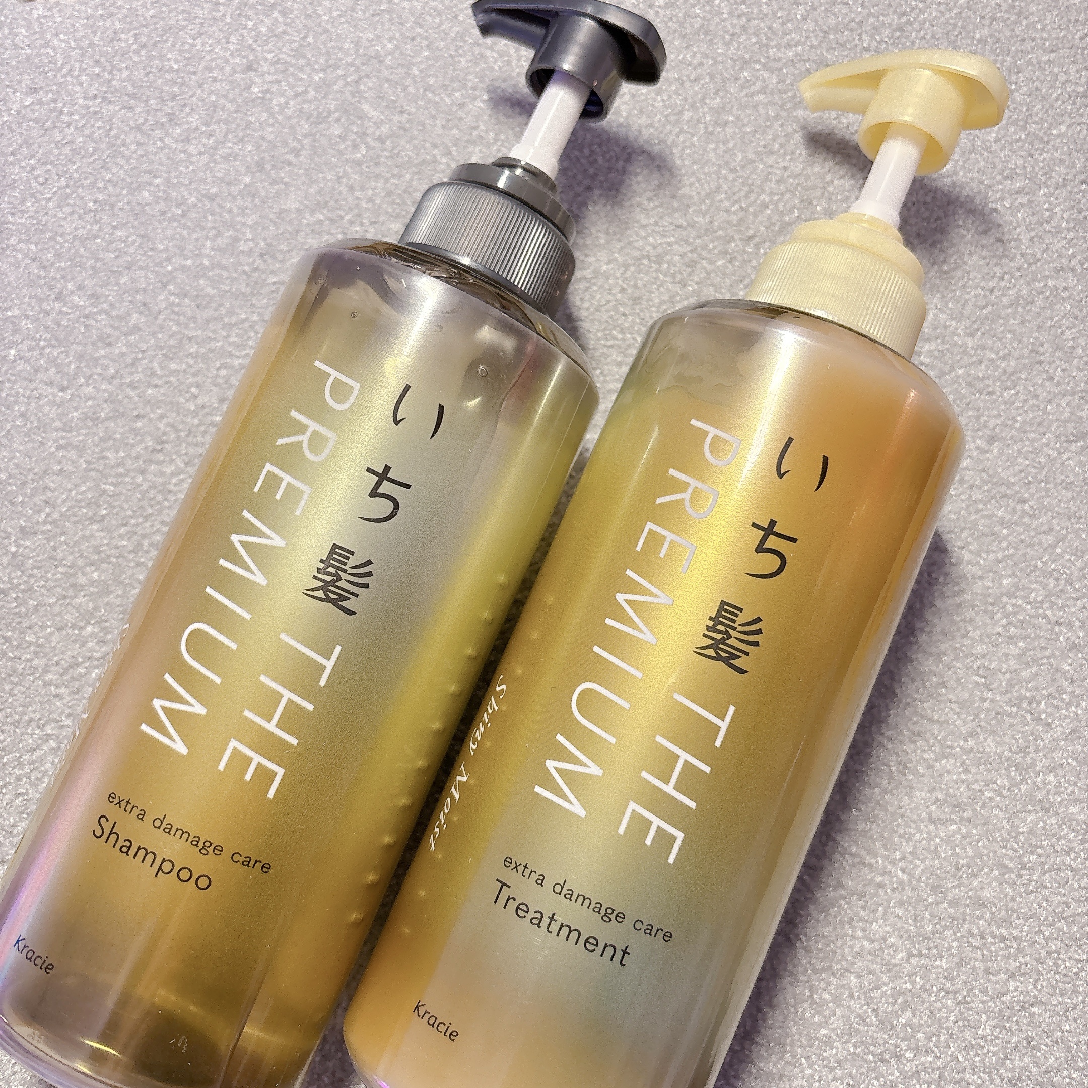 THE PREMIUM エクストラダメージケアシャンプー／トリートメント（シャイニーモイスト）/いち髪/市販シャンプーを使ったクチコミ（1枚目）