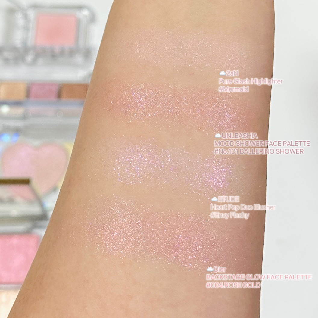 Mood Shower Face Palette/unleashia/パウダーハイライトを使ったクチコミ（3枚目）