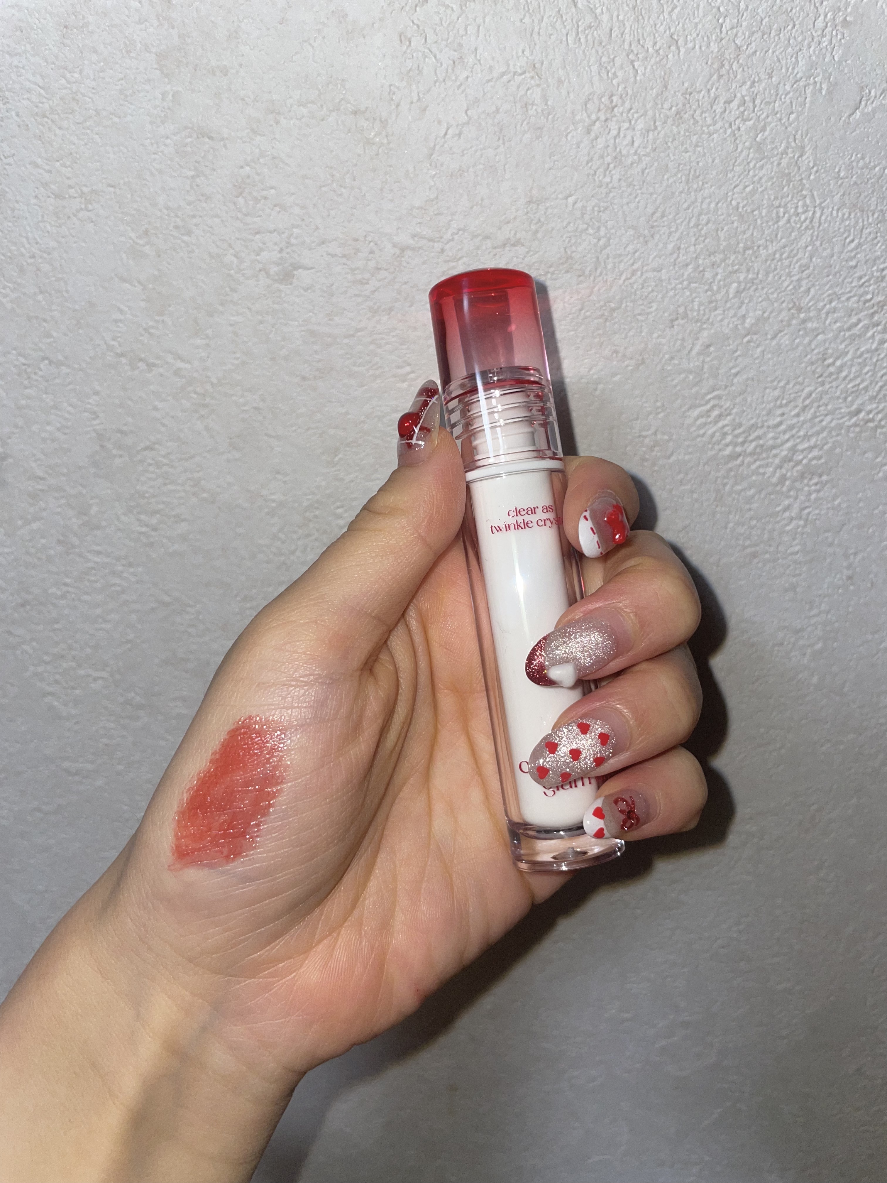 クリスタル グラム ティント 01 ビンテージアップル(VINTAGE APPLE)/CLIO/リップティントを使ったクチコミ（2枚目）