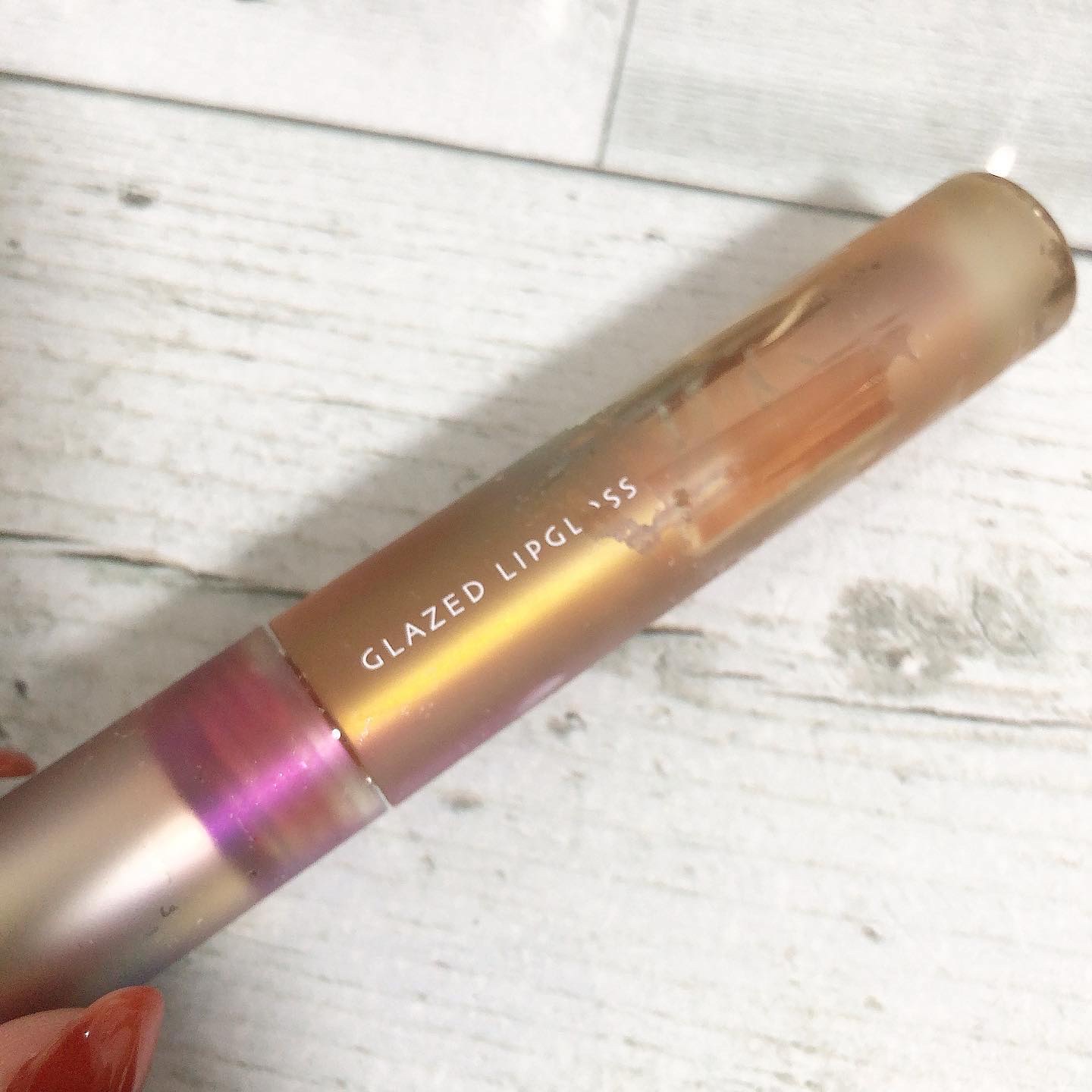 フルーツミラーリップグロス 08黒糖ミルクティー/Joocyee/リップグロスを使ったクチコミ（2枚目）