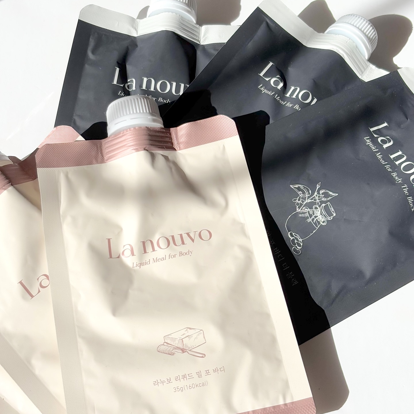 ラヌボ 韓国 美容プロテイン シェイク 黒ごま味/La nouvo/その他プロテインを使ったクチコミ（1枚目）
