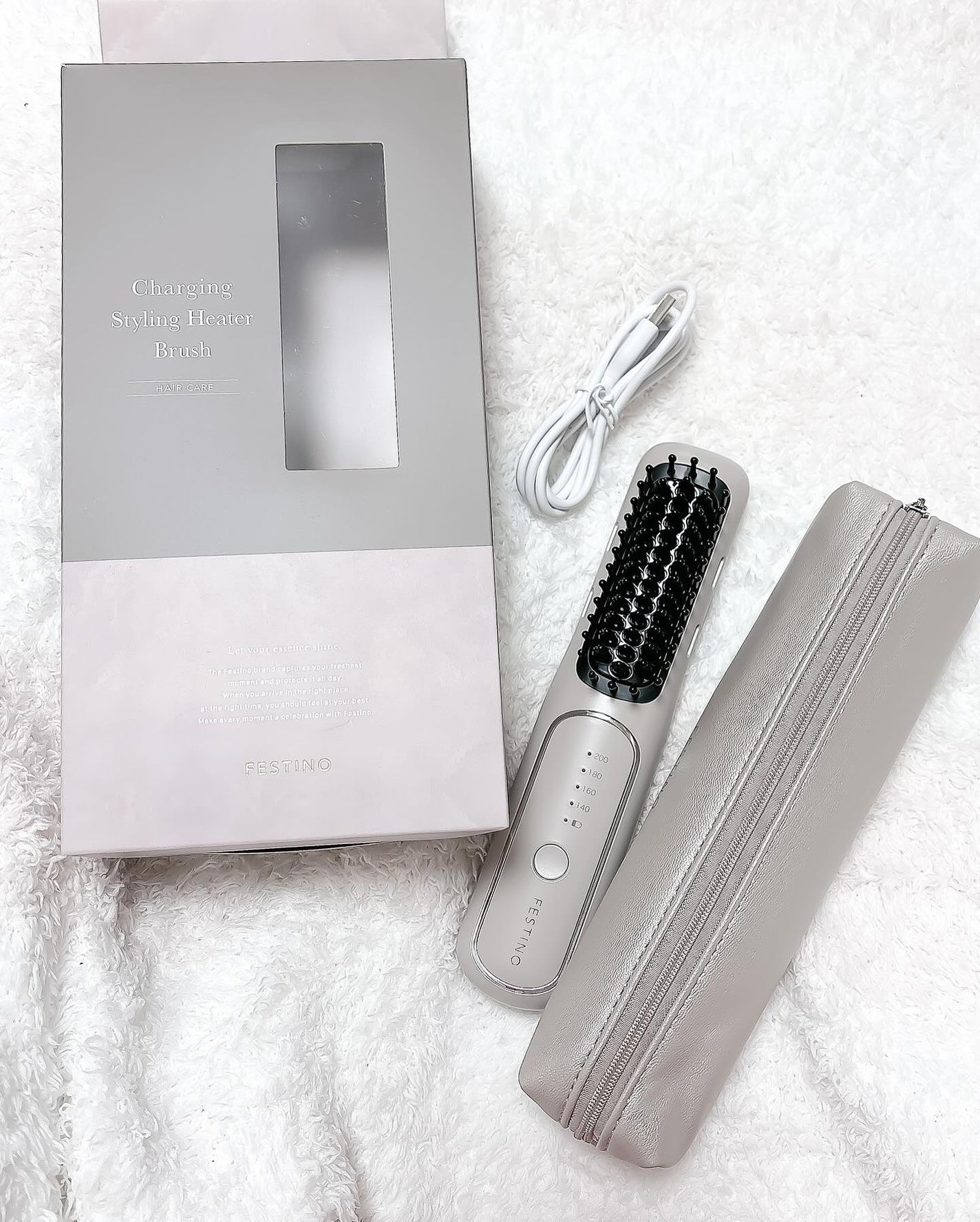 充電式 スタイリング ヒーターブラシ/FESTINO/ヒートブラシを使ったクチコミ(6枚目)