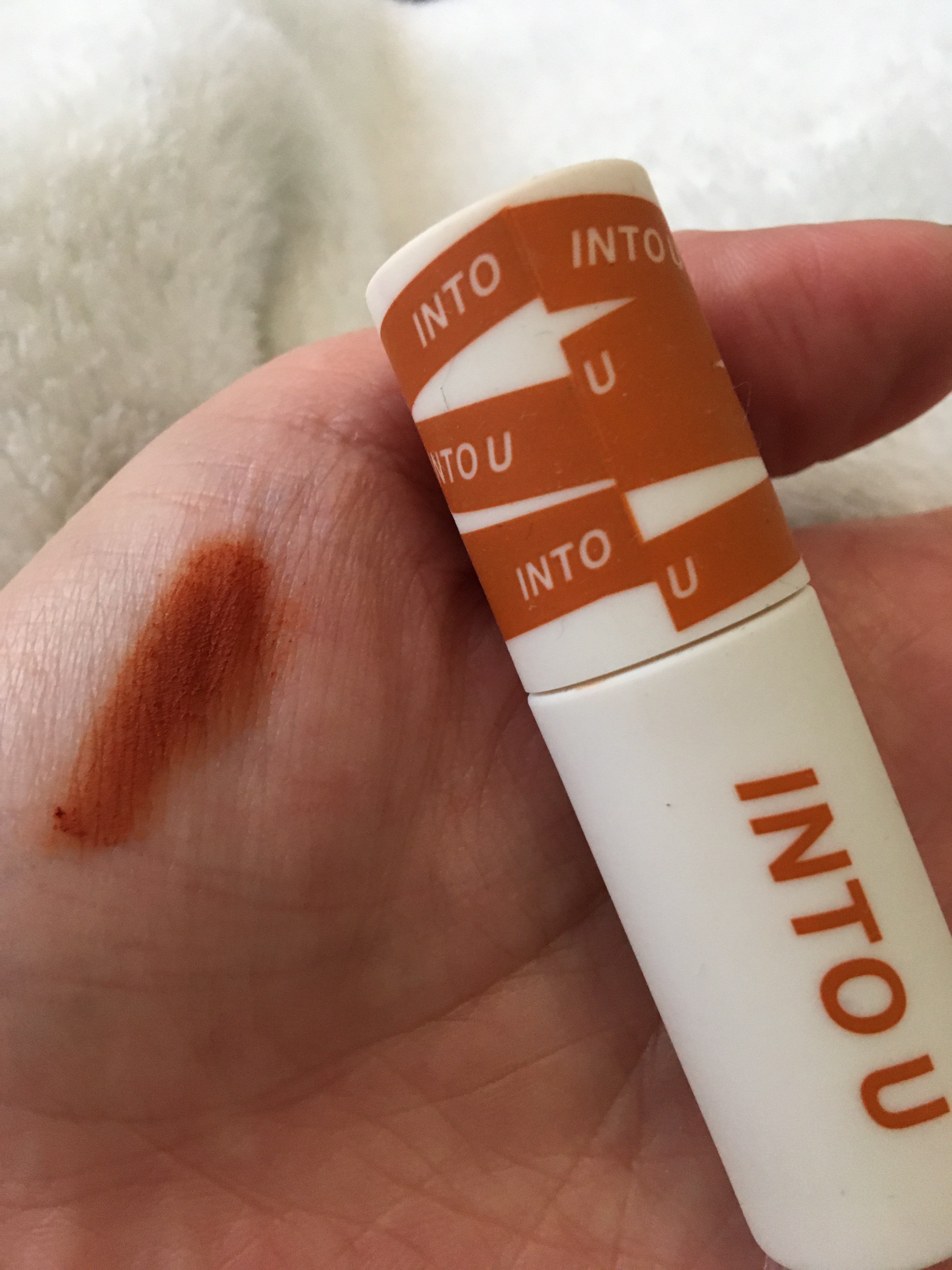 スーパーマットリップ＆チークマッド EM03 モデルテラコッタ/INTO U/口紅を使ったクチコミ（1枚目）