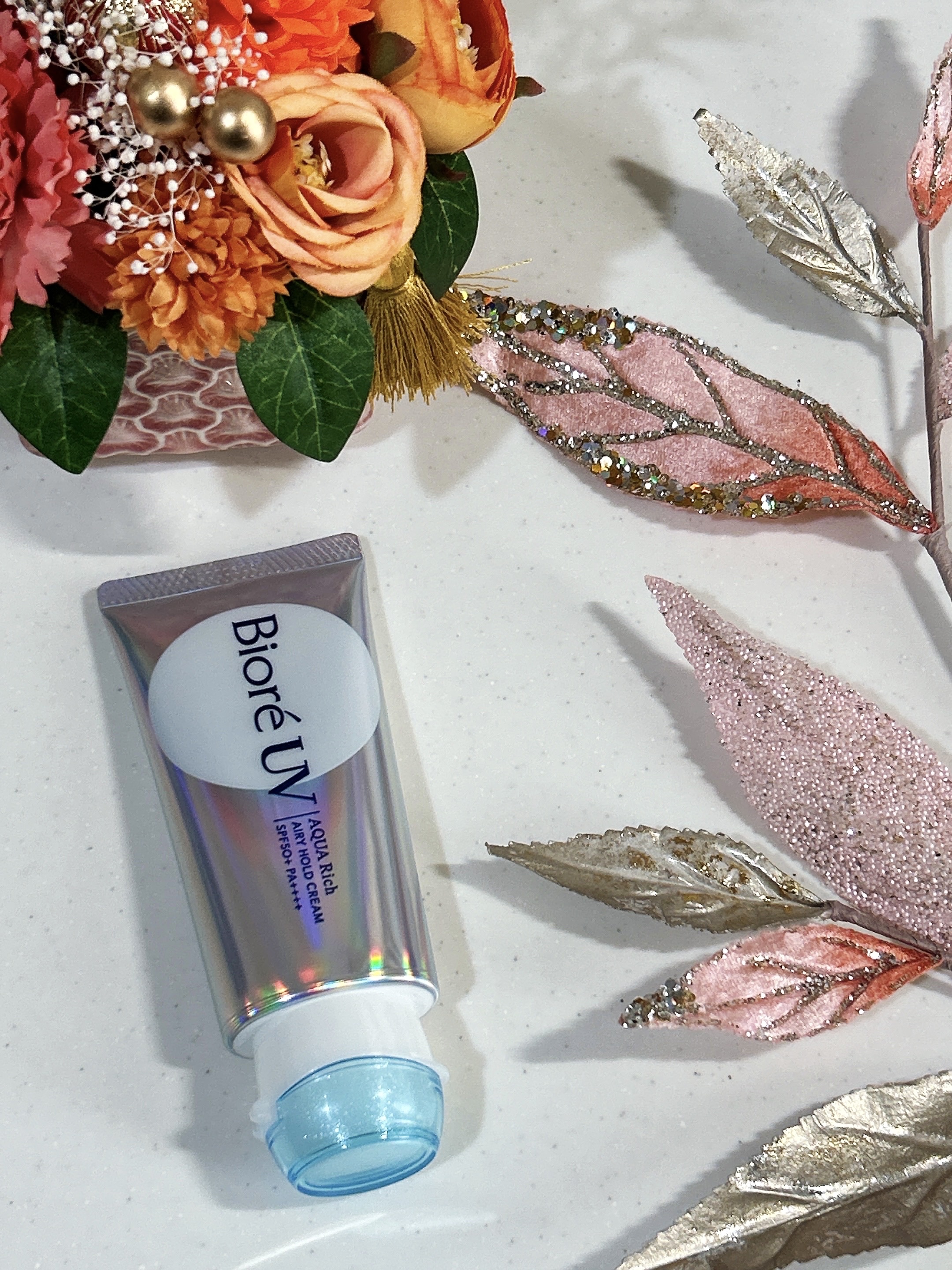 アクアリッチ エアリーホールドクリーム（呼吸感ベールUV）/ビオレ/日焼け止めクリームを使ったクチコミ（1枚目）