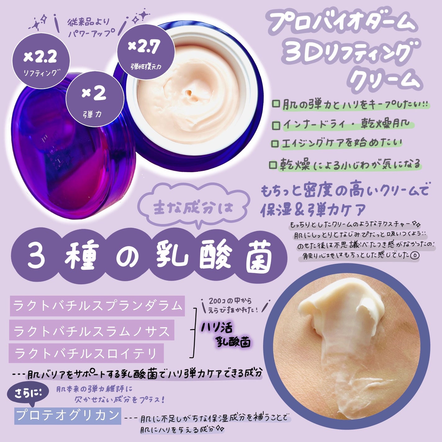 バイオヒールボ プロバイオダーム 3Dリフティングクリーム/BIOHEAL BOH/フェイスクリームを使ったクチコミ(1枚目)