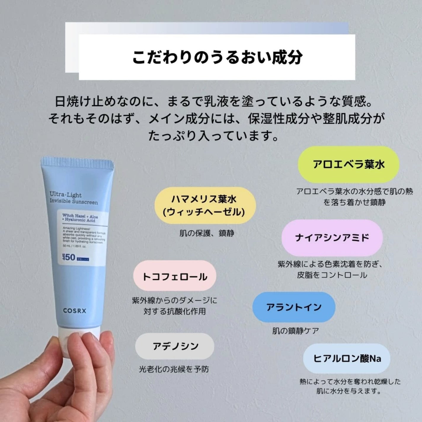 ウルトラライト透明UVクリーム/COSRX/日焼け止めクリームを使ったクチコミ(3枚目)