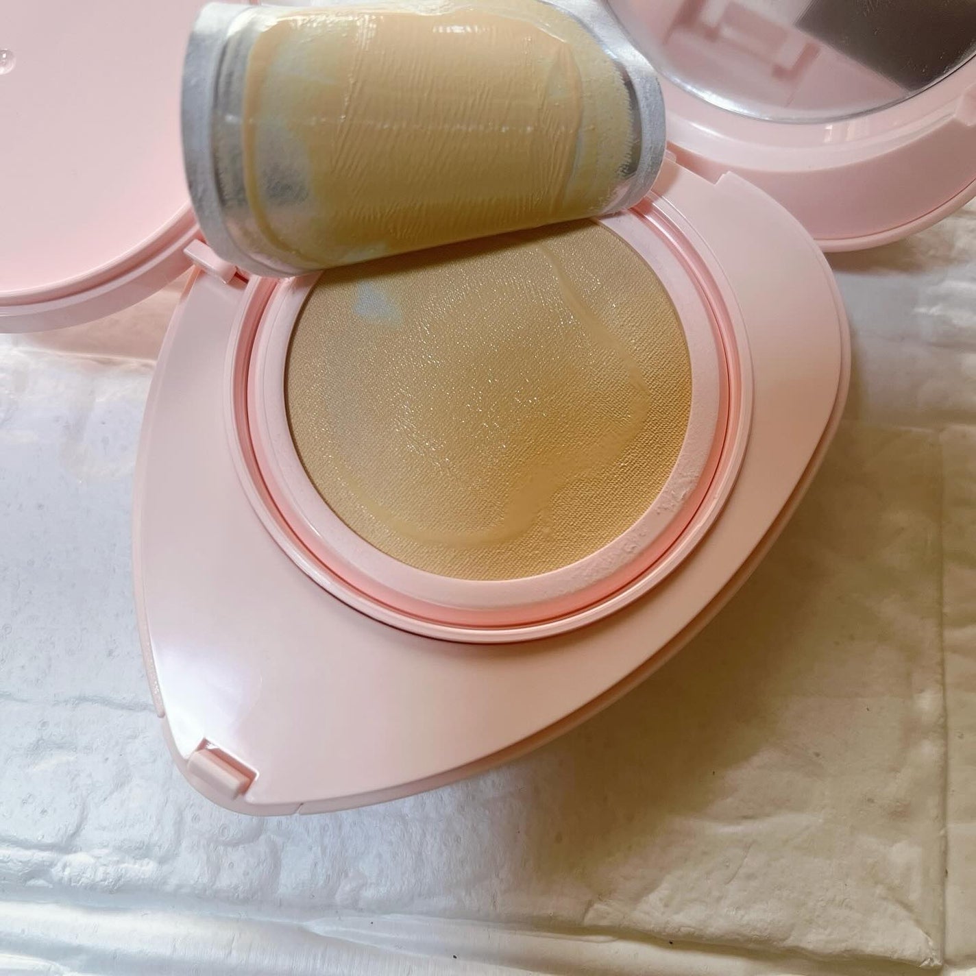 トワタッチ ハートクッション グロウメッシュ/troistouch/クッションファンデーションを使ったクチコミ(3枚目)