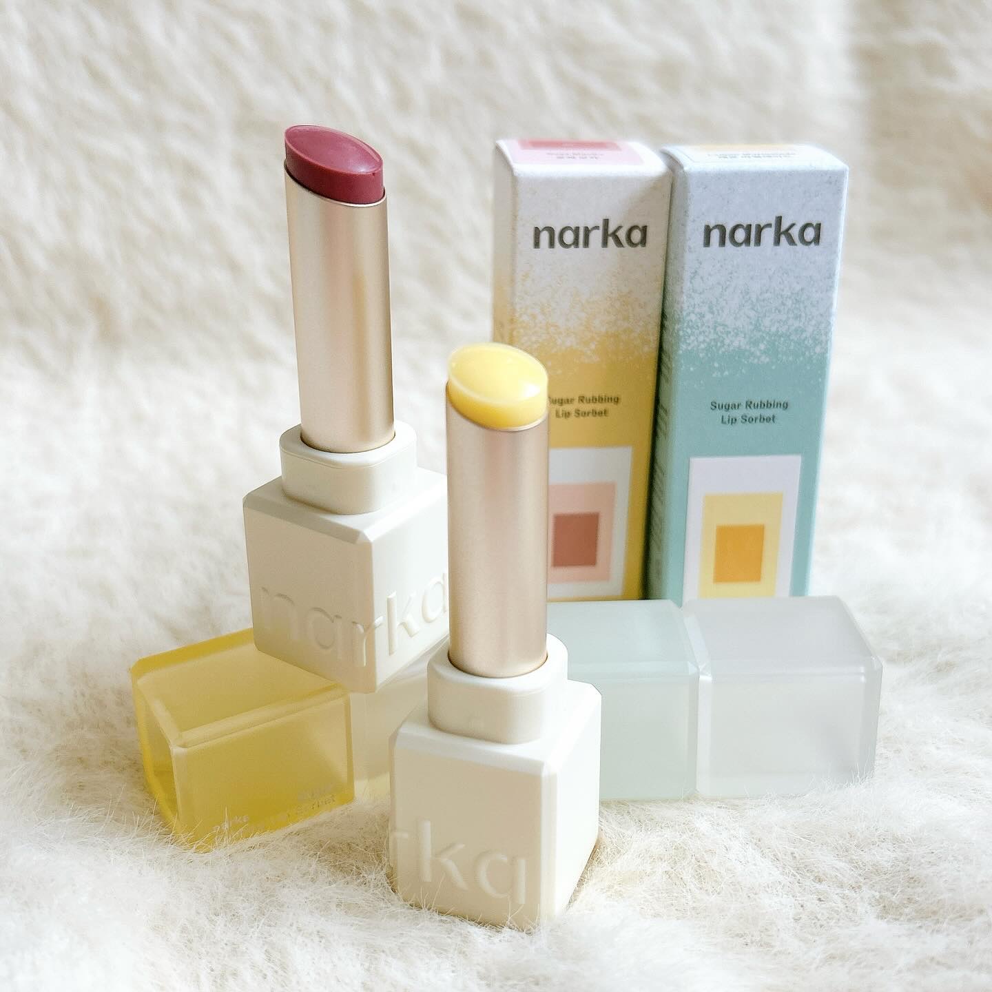 シュガーラビングリップソルベ/narka/リップスクラブを使ったクチコミ（1枚目）