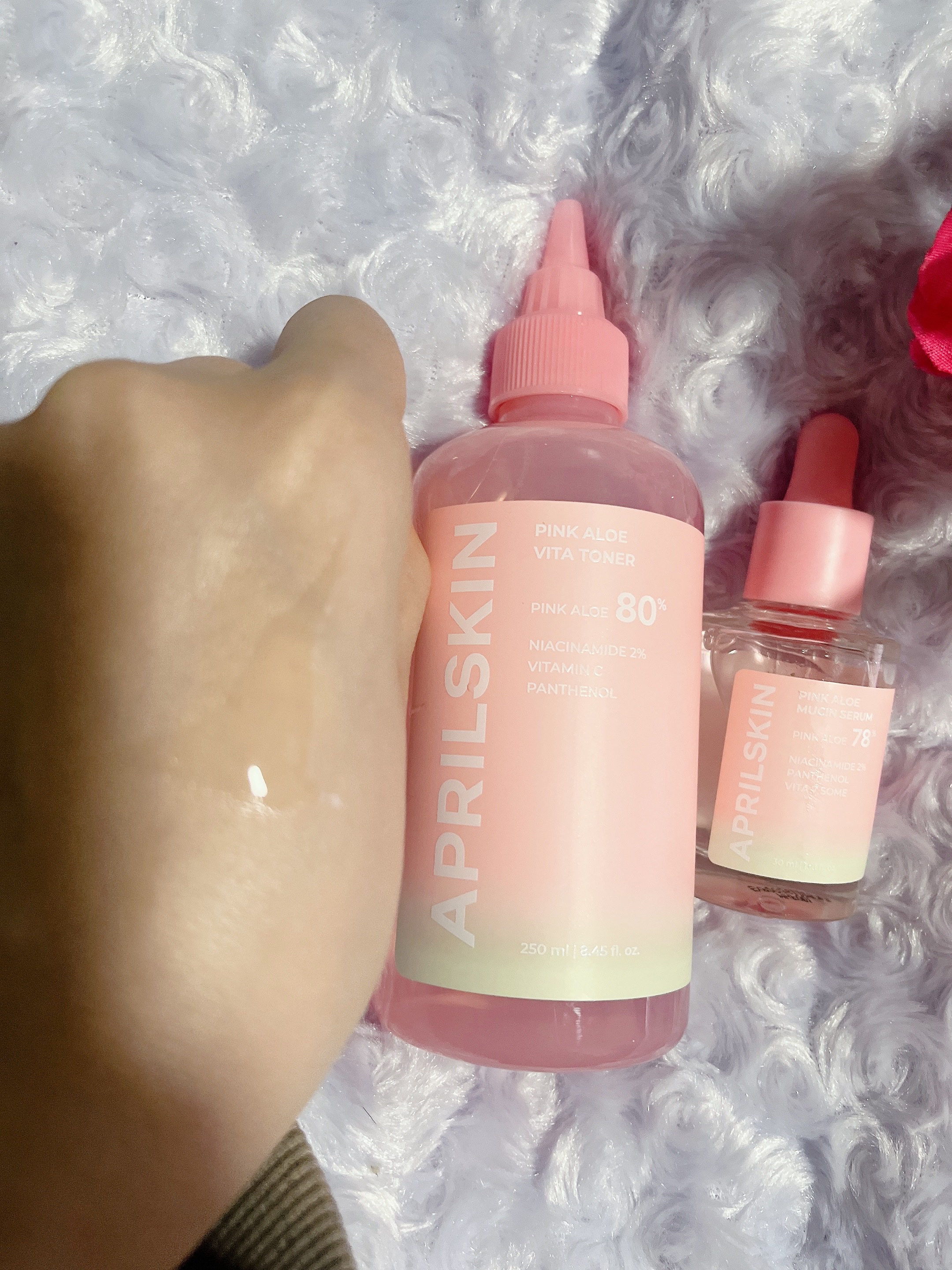 ピンクアロエムチンセラム/APRILSKIN/美容液を使ったクチコミ（3枚目）
