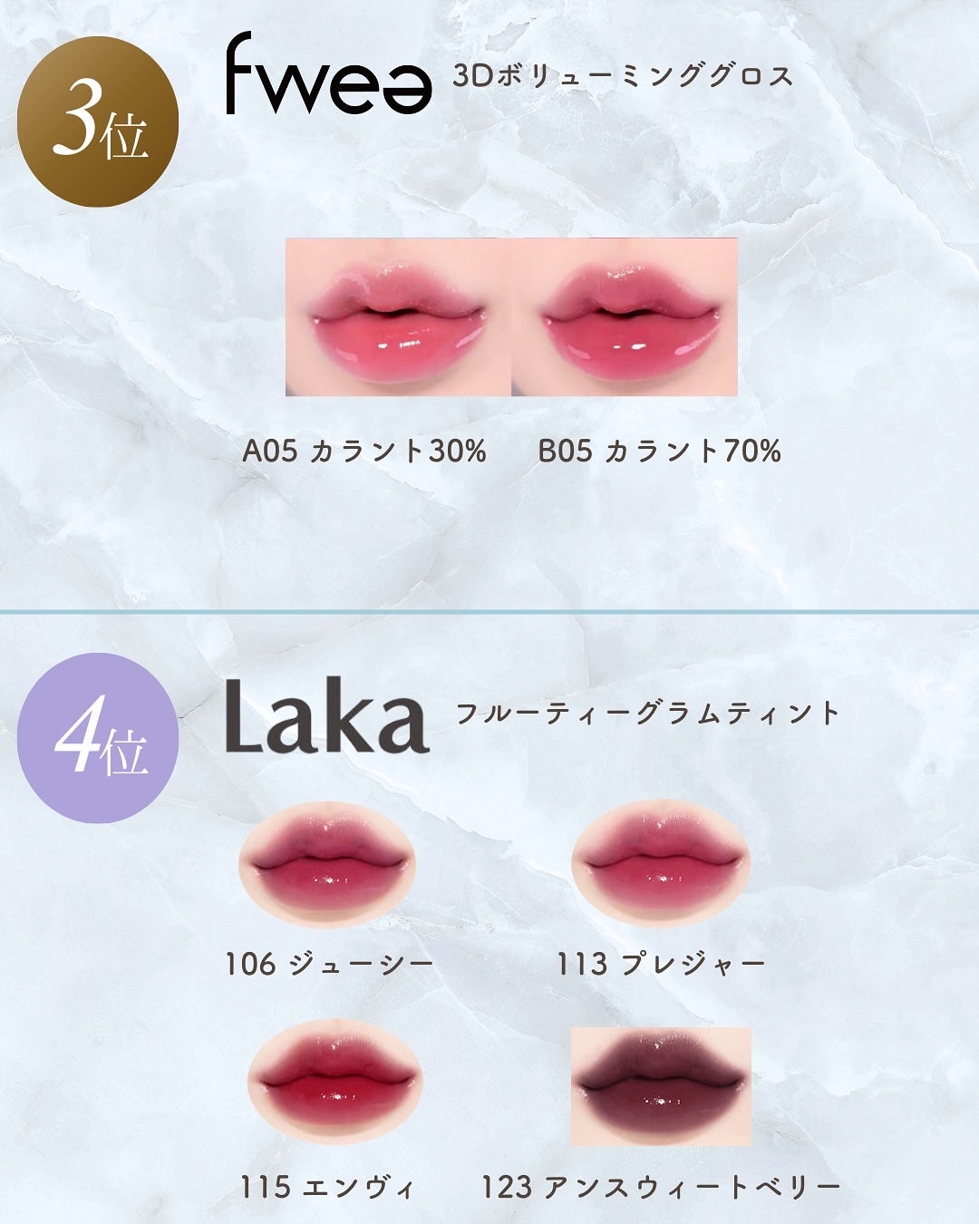 菜桜子(なおこ) on LIPS 「\メガ割で人気なリップの中でブルベ冬カラー集めてみた💋/﹏﹏﹏..」(4枚目)