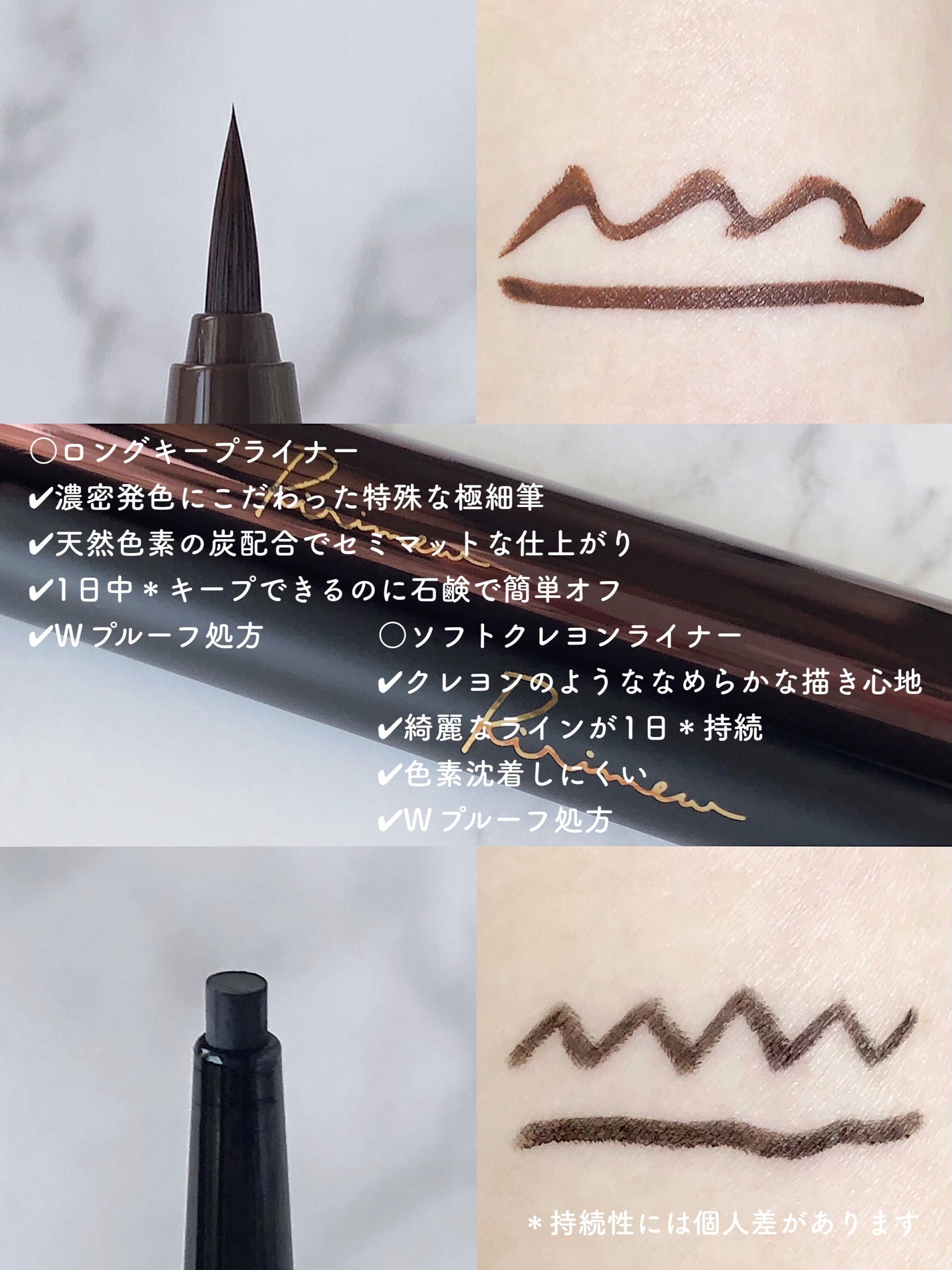 リリミュウ ロングキープライナー/Ririmew/リキッドアイライナーを使ったクチコミ(2枚目)