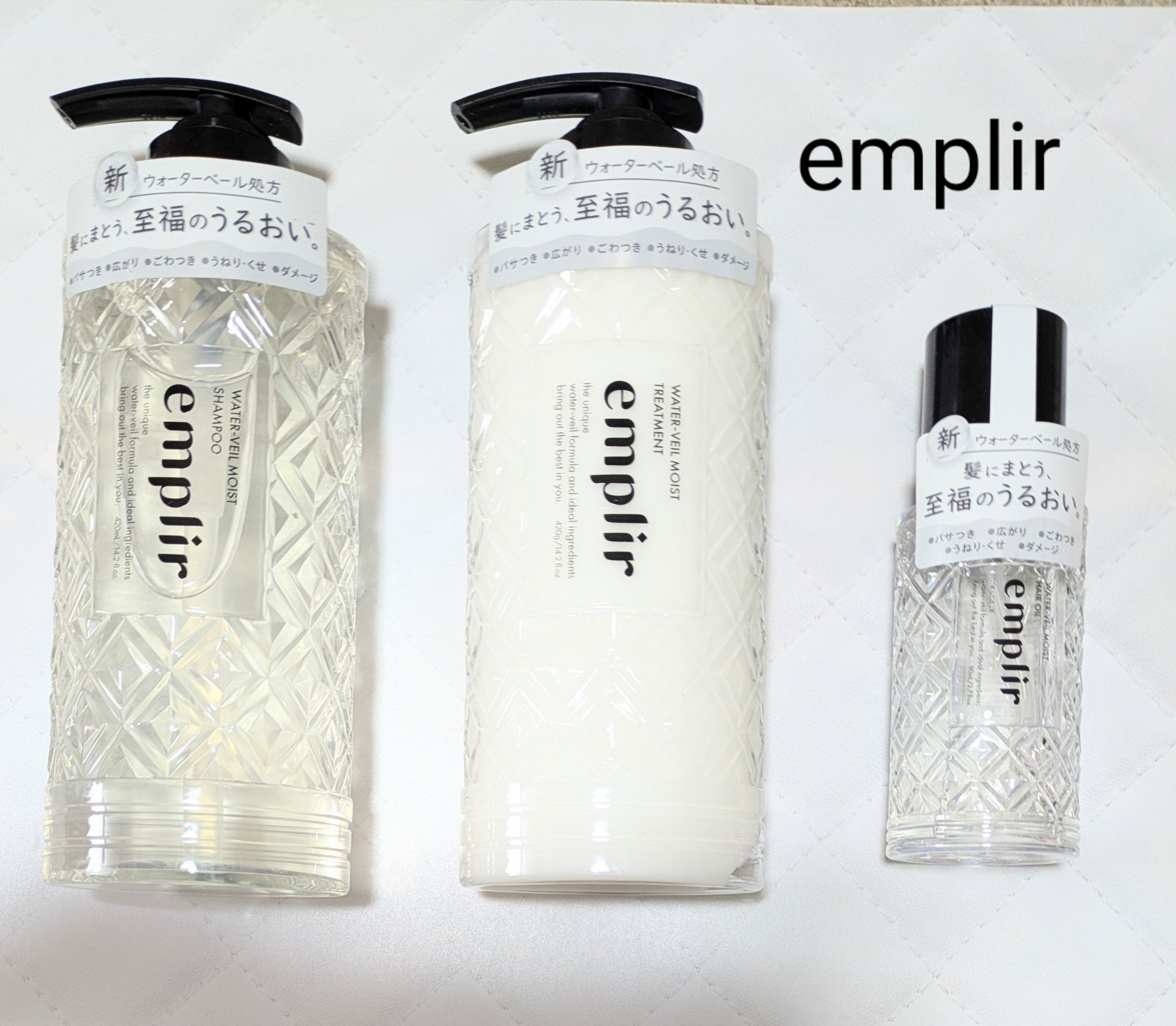 ウォーターベール　モイストシャンプー／トリートメント/emplir/市販シャンプーを使ったクチコミ（1枚目）