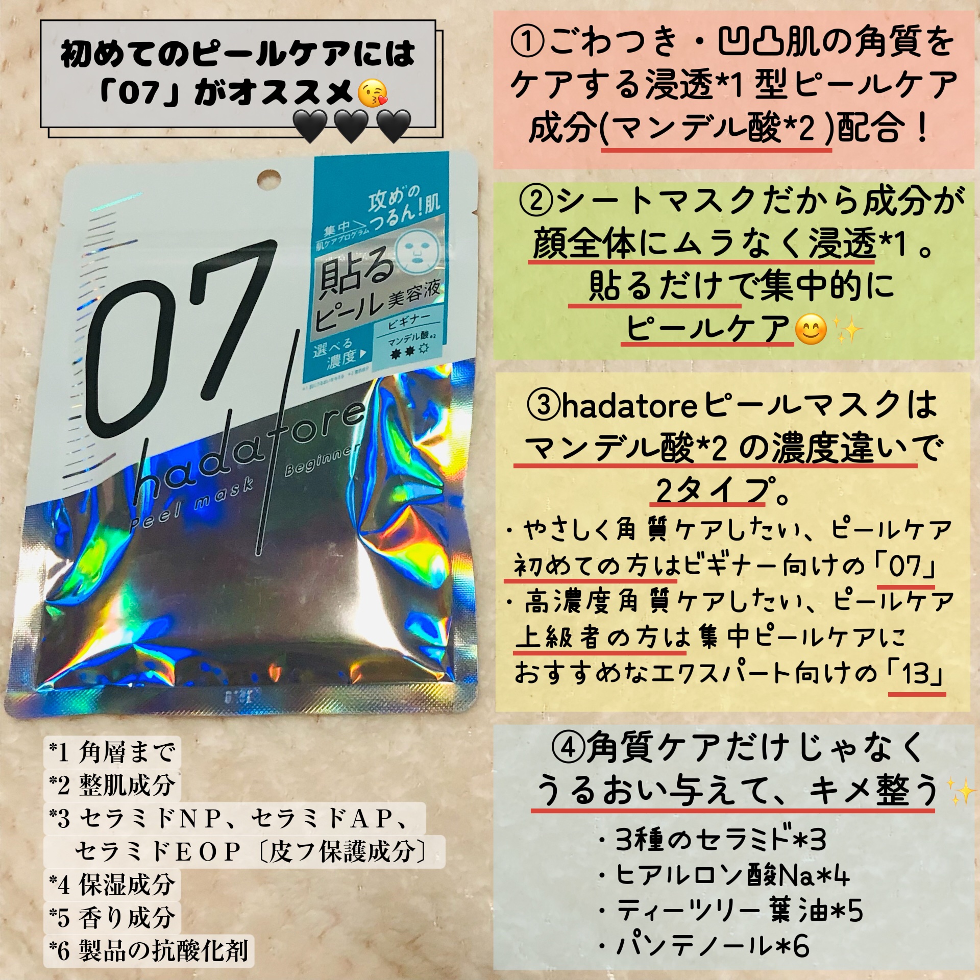 hadatore ピールマスク 07[シートマスク]/hadatore/シートマスク・パックを使ったクチコミ（2枚目）