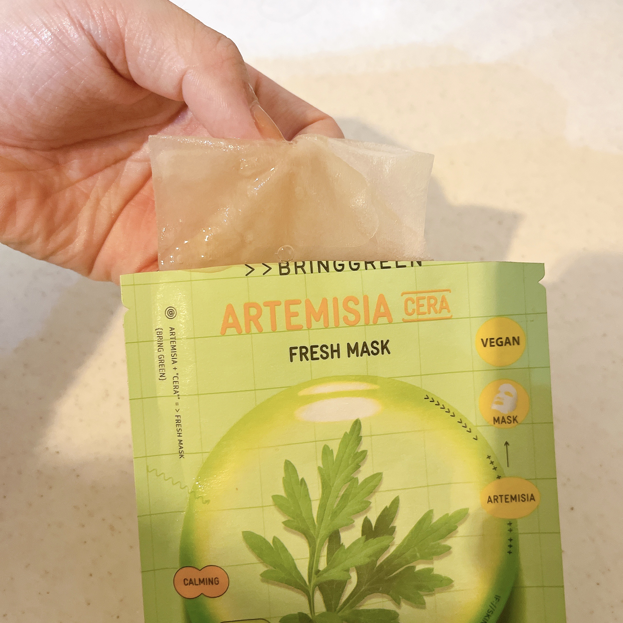 カワラヨモギ90%フレッシュマスク/BRING GREEN/シートマスク・パックを使ったクチコミ（2枚目）