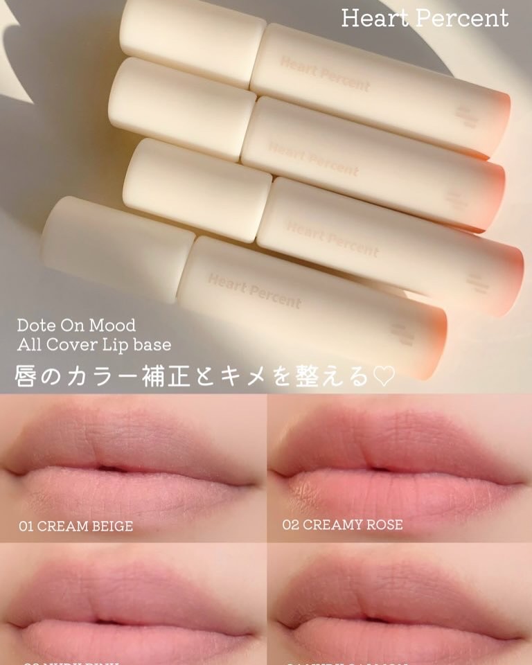 ドット オン ムード オールカバー リップベース/Heart Percent/リップクリームを使ったクチコミ（1枚目）