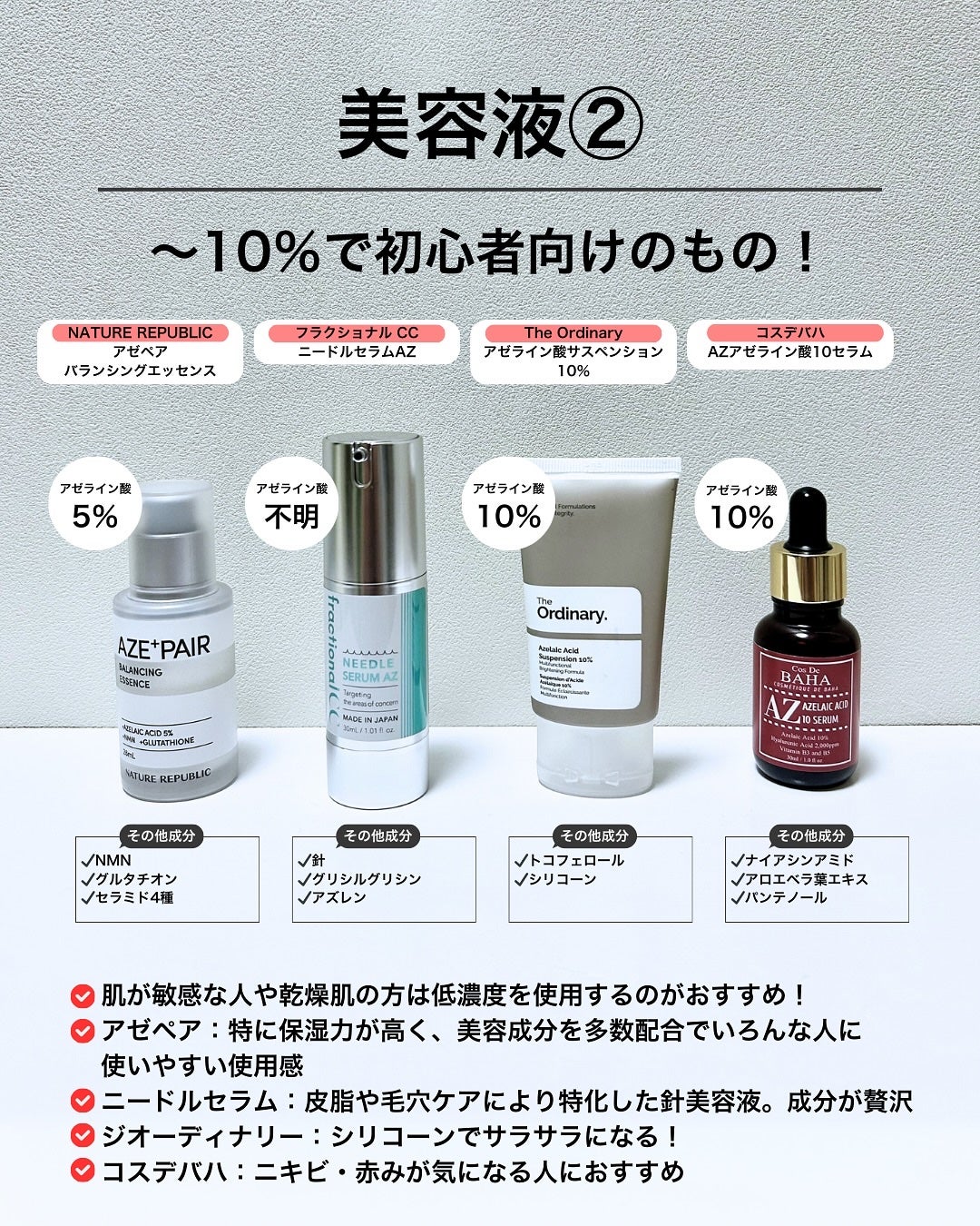 なぎ | スキンケア薬剤師 on LIPS 「1番の推し成分!アゼライン酸❤️こんばんは、なぎです✨アゼライ..」(3枚目)