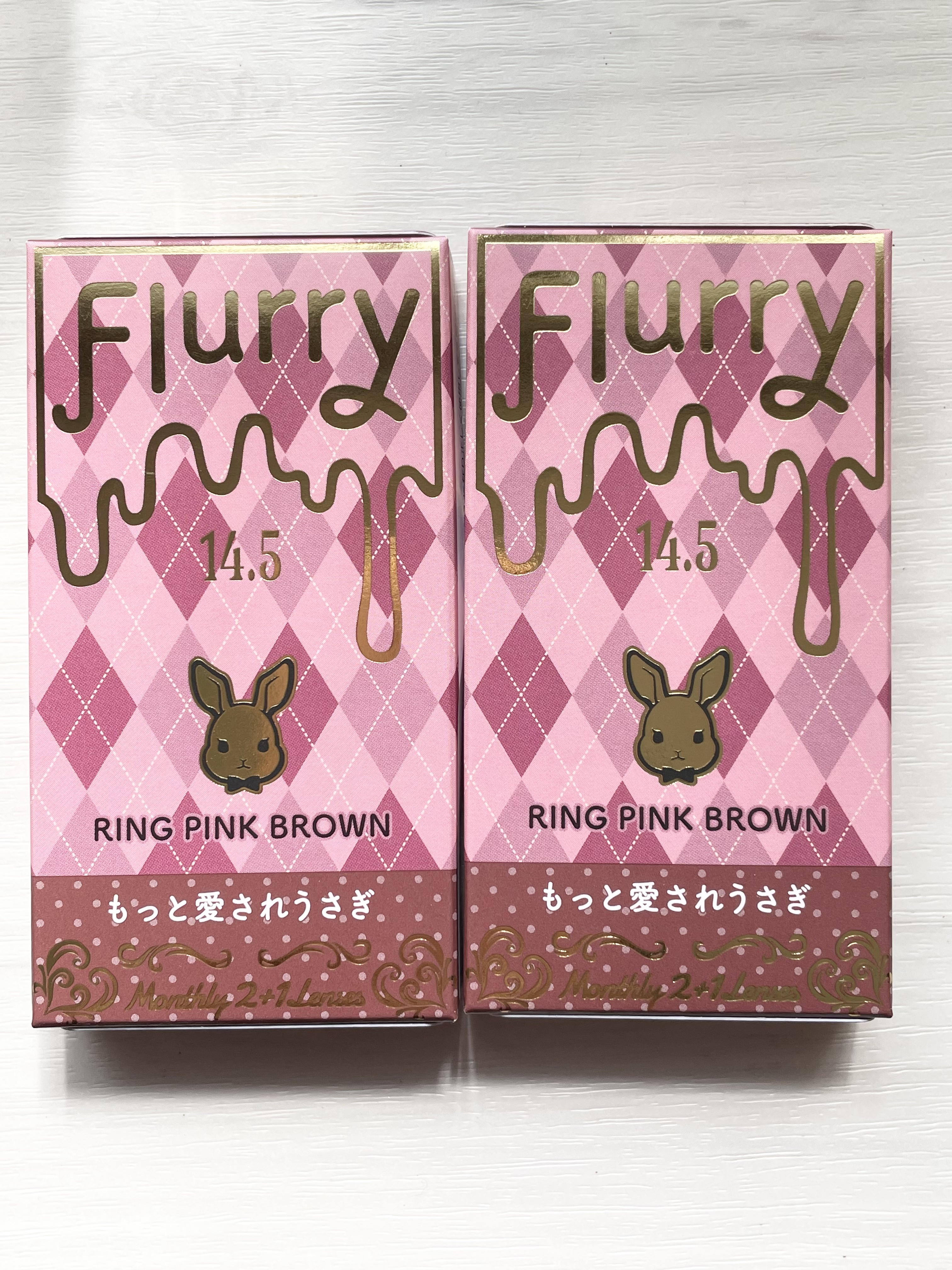 Flurry Monthly リングピンクブラウン(もっと愛されウサギ)/Flurry by colors/１ヶ月（１MONTH）カラコンを使ったクチコミ（2枚目）
