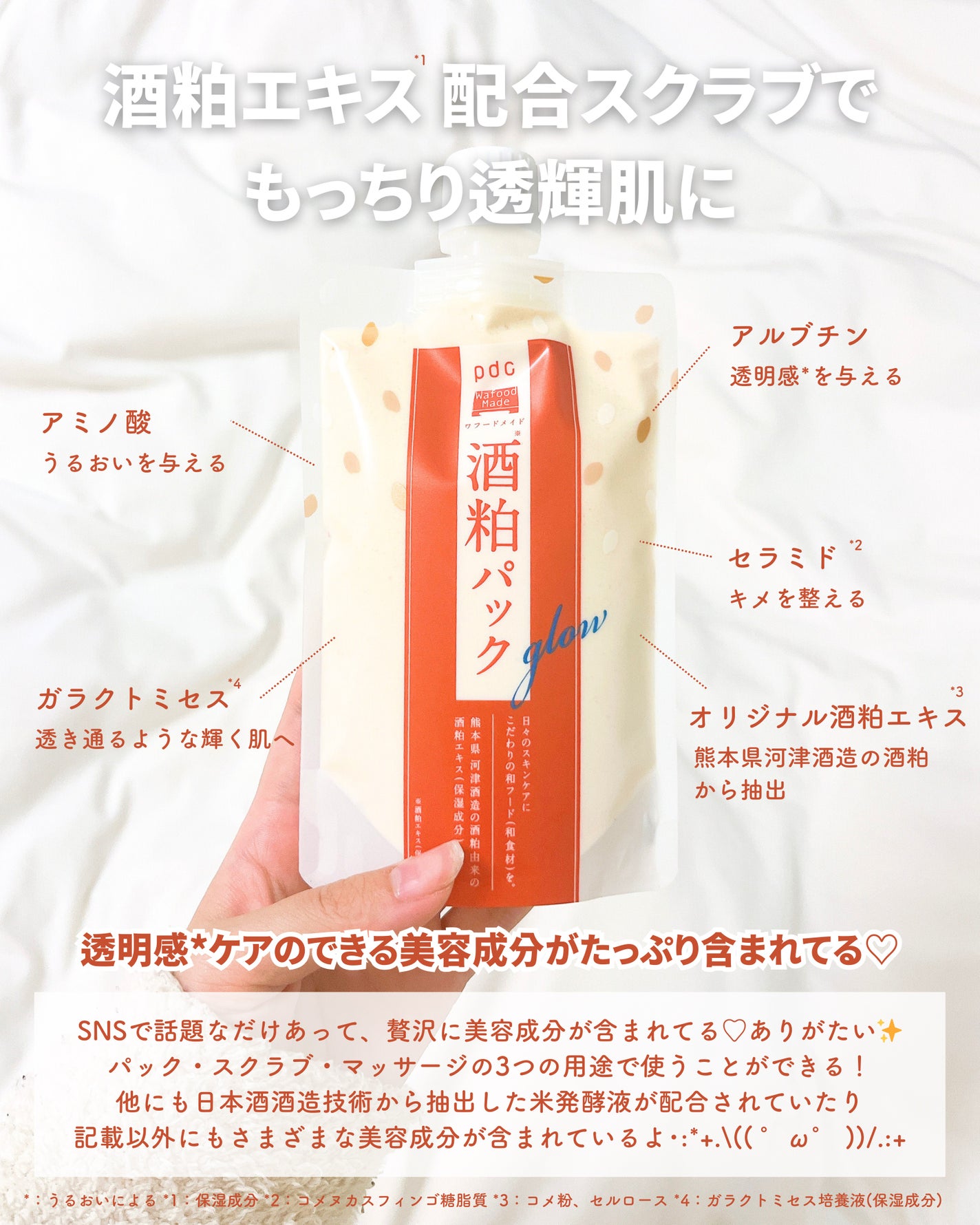 ワフードメイド 酒粕パック グロー/pdc/洗い流すパック・マスクを使ったクチコミ(3枚目)