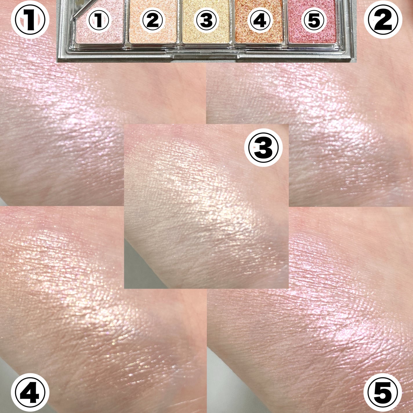 Mood Shower Face Palette/unleashia/パウダーハイライトを使ったクチコミ(4枚目)