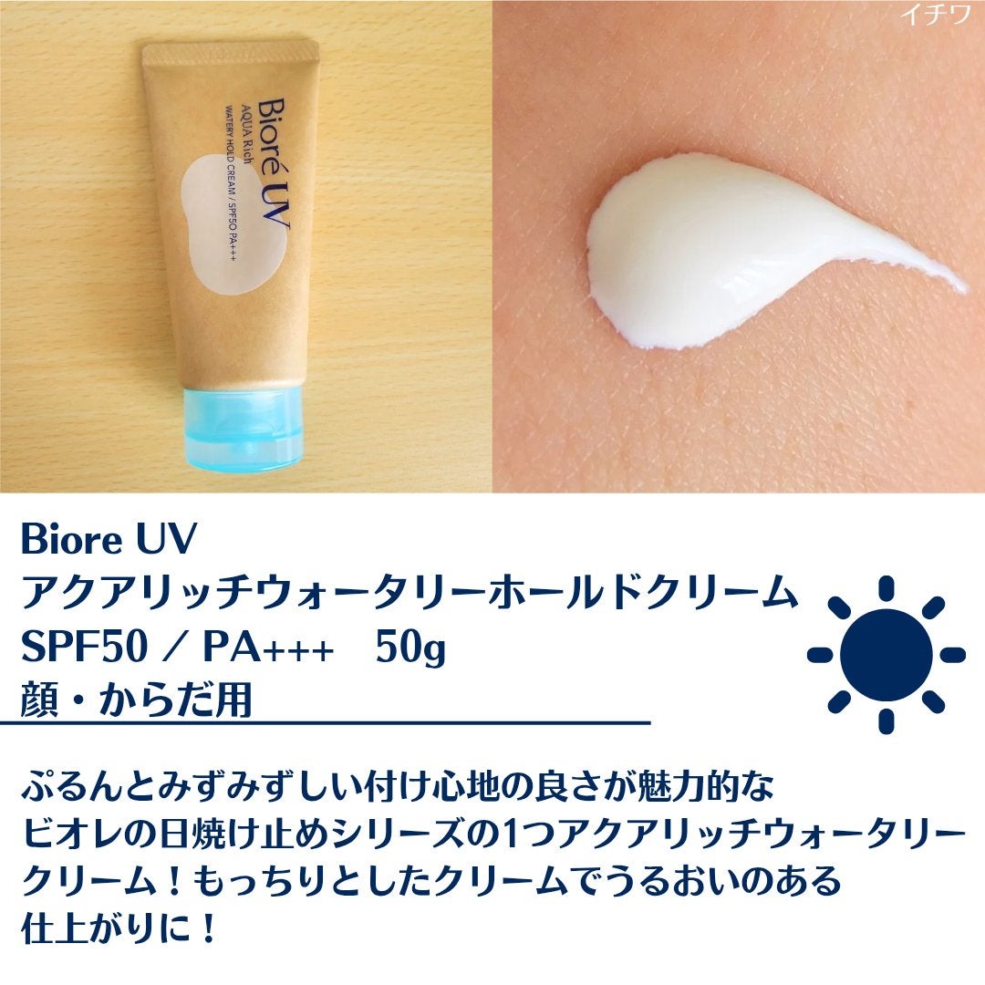 ビオレUV アクアリッチ ウォータリーホールドクリーム(水肌記憶UV)/ビオレ/日焼け止めクリームを使ったクチコミ(2枚目)