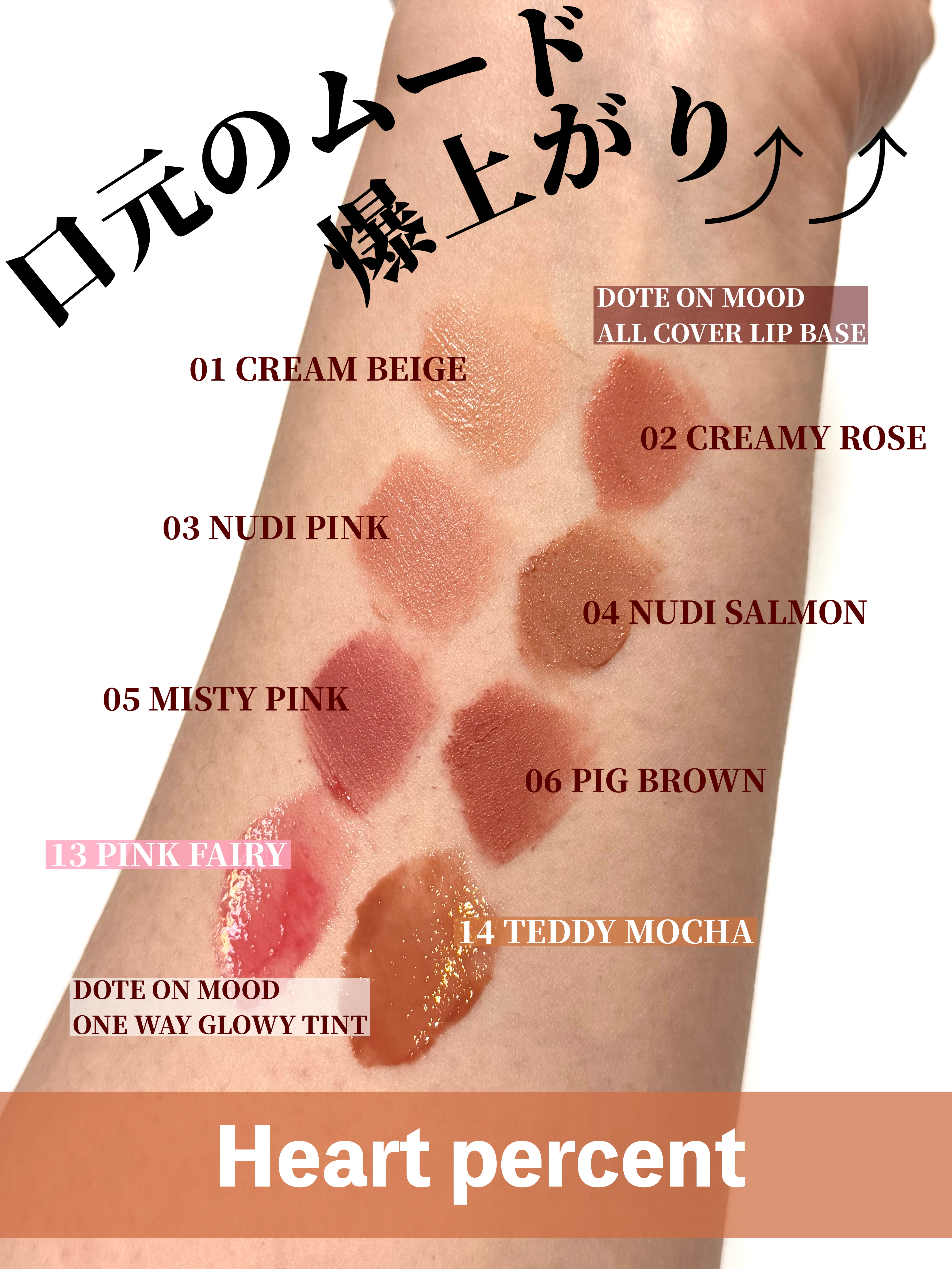 ドット オン ムード オールカバー リップベース 06 フィグ ブラウン/Heart Percent/リップクリームを使ったクチコミ（1枚目）