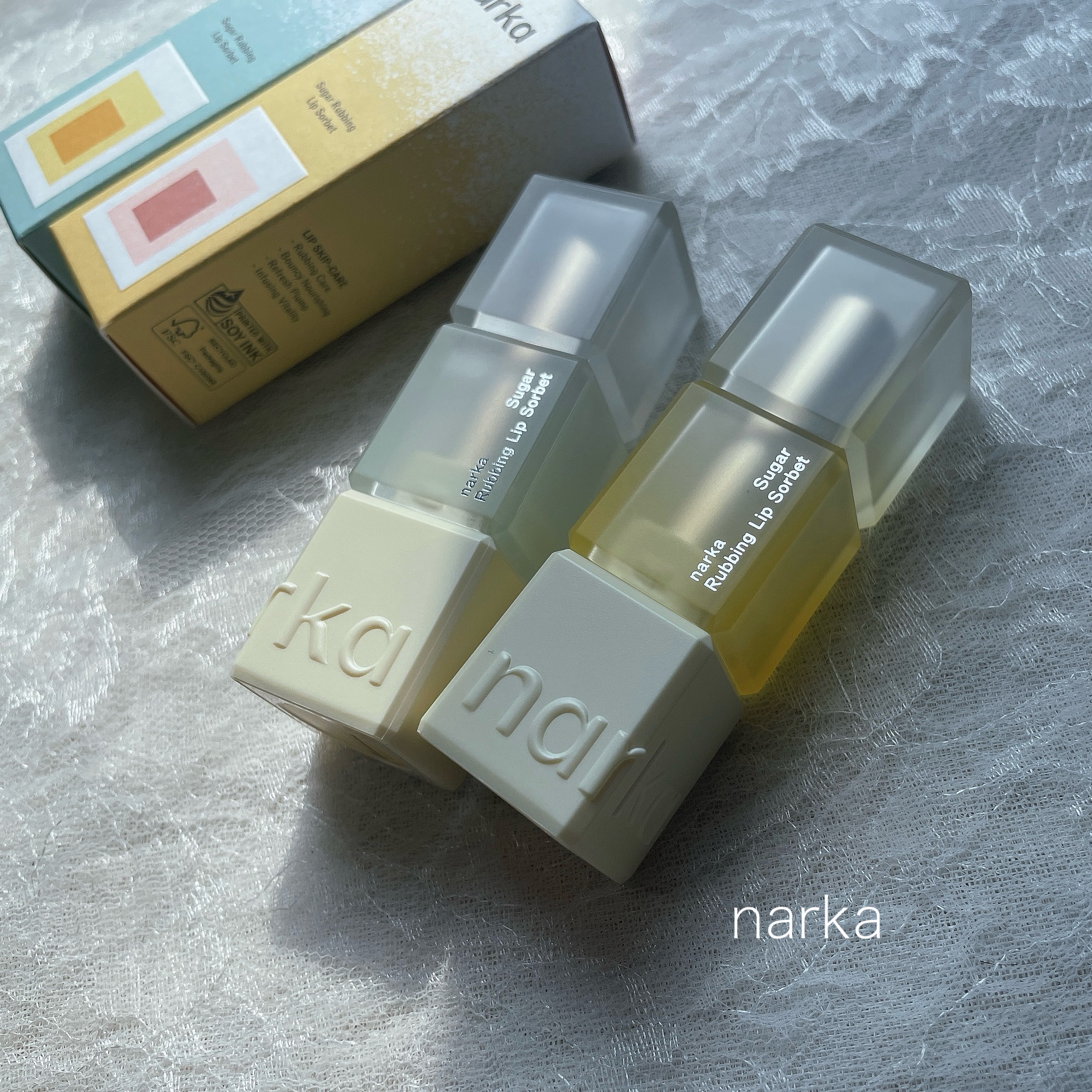 シュガーラビングリップソルベ/narka/リップスクラブを使ったクチコミ（1枚目）