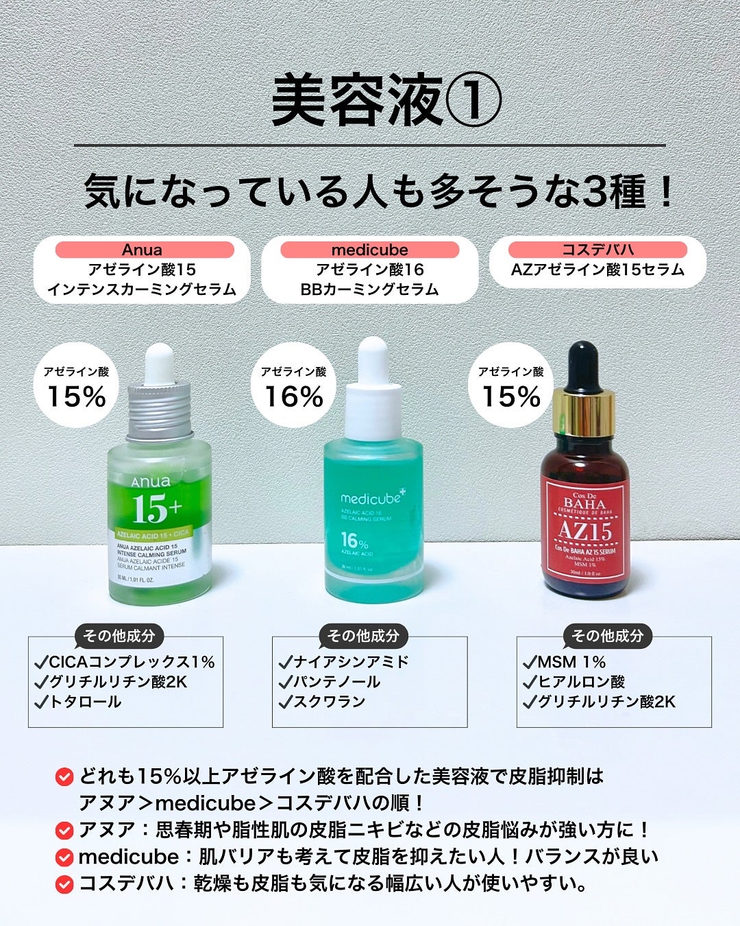 なぎ | スキンケア薬剤師 on LIPS 「1番の推し成分!アゼライン酸❤️こんばんは、なぎです✨アゼライ..」(2枚目)