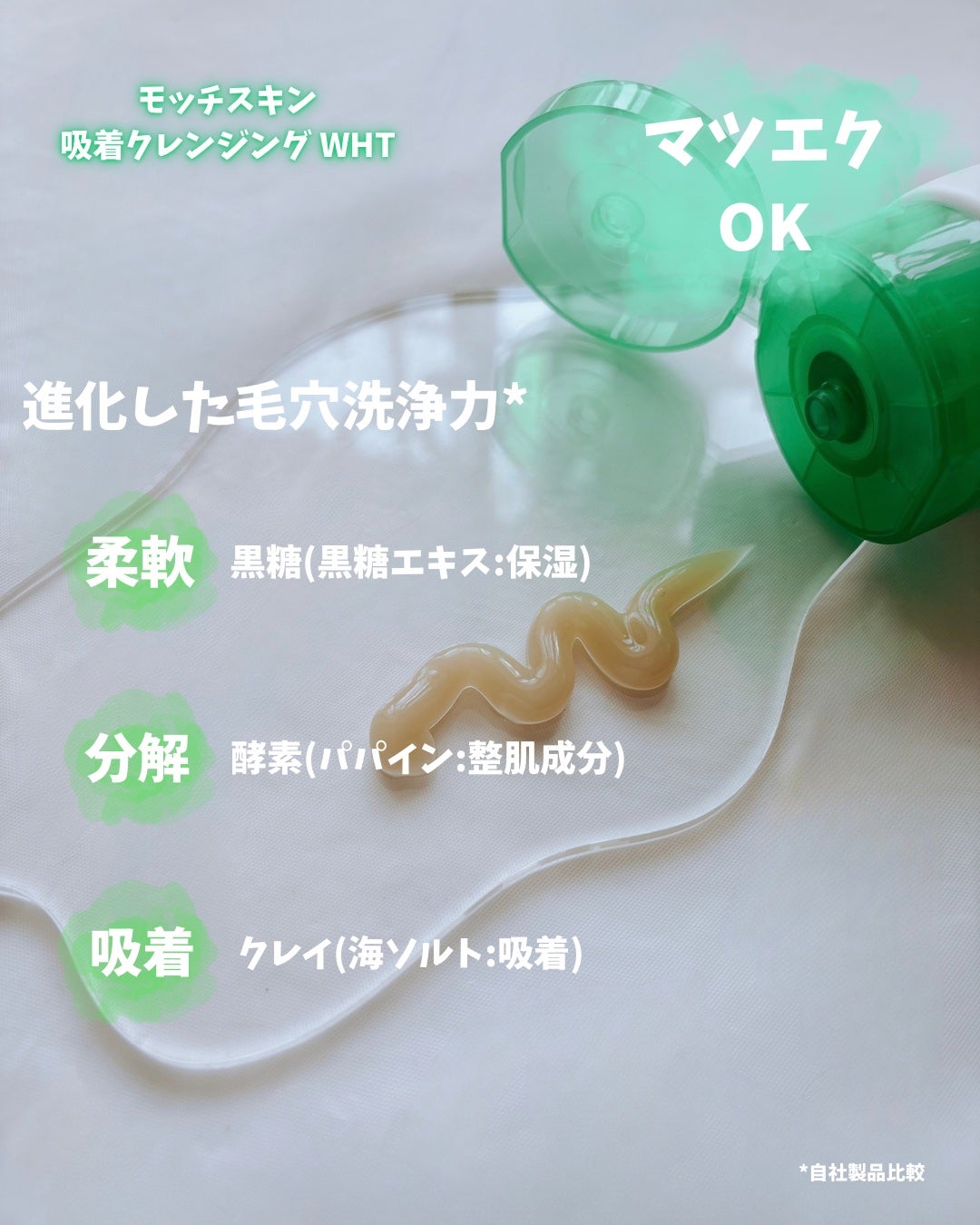 モッチスキン 吸着クレンジング WHT/MoccHi SKIN/クレンジングジェルを使ったクチコミ(2枚目)