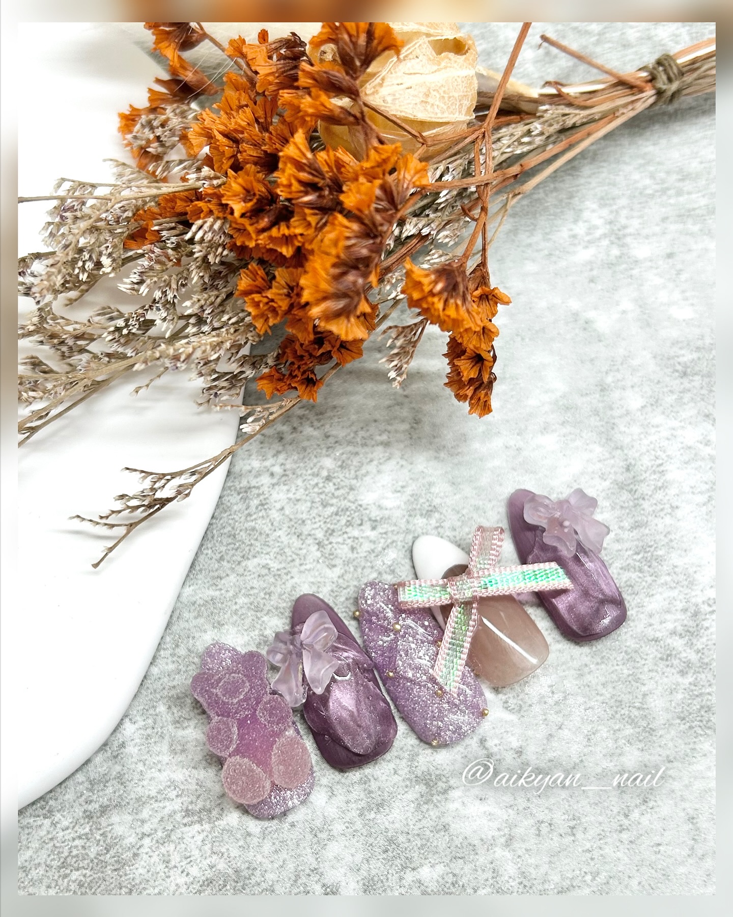 シフォンレースリボン シンプリー/キラネイル/ネイルチップ・パーツを使ったクチコミ（3枚目）