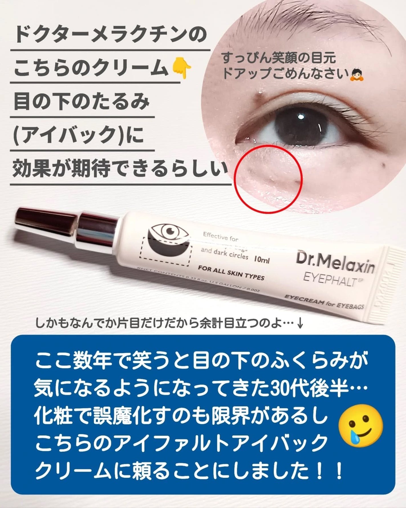 アイファルトアイバッククリーム/Dr.Melaxin/アイケア・アイクリームを使ったクチコミ(2枚目)