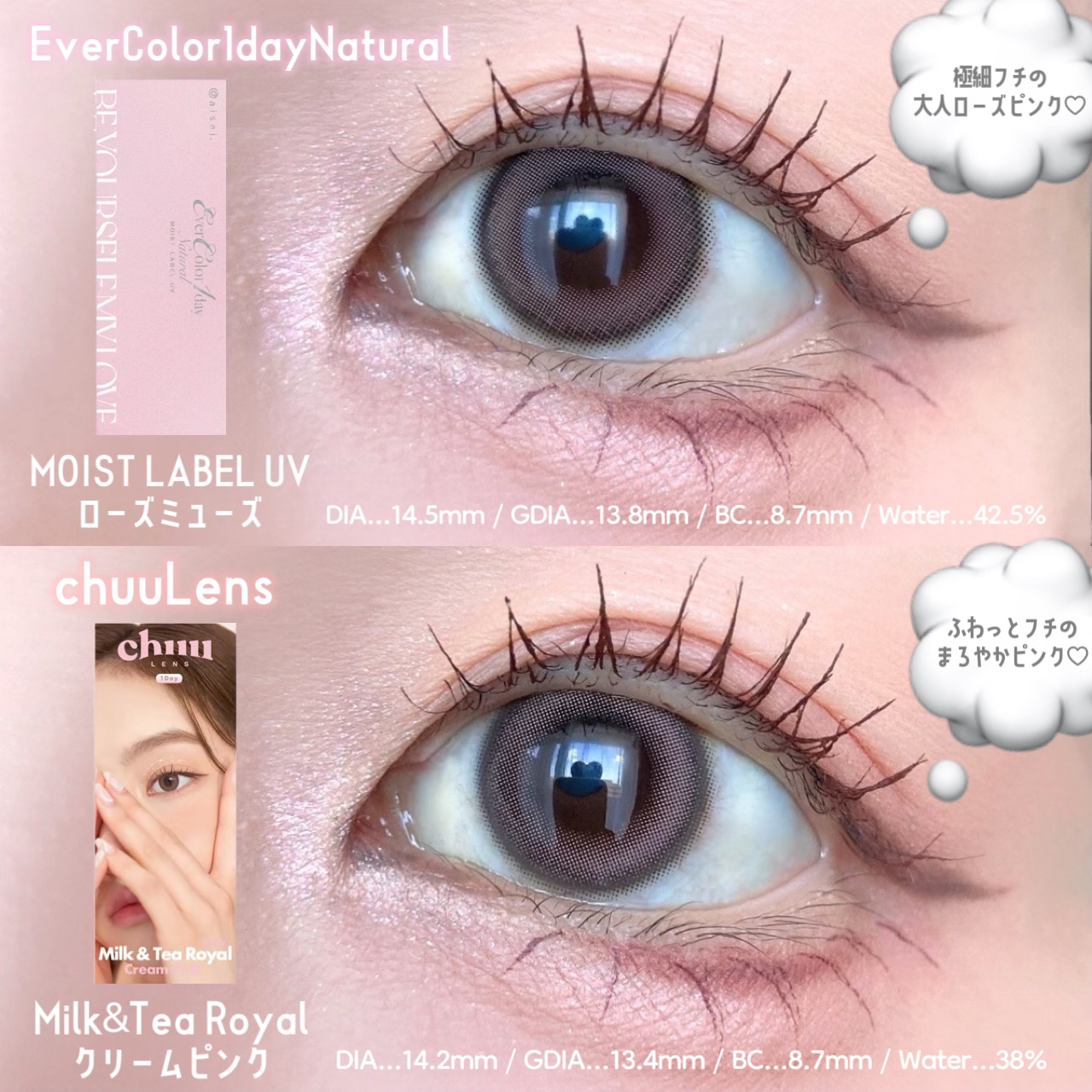 エバーカラーワンデーナチュラル モイストレーベルUV/エバーカラー/ワンデー（１DAY）カラコンを使ったクチコミ（3枚目）