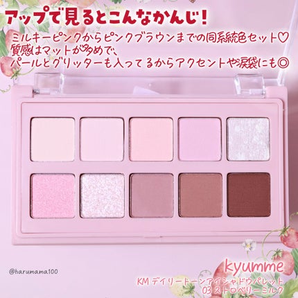 KM デイリートーンアイシャドウパレット/Kyumme/アイシャドウパレットを使ったクチコミ(3枚目)