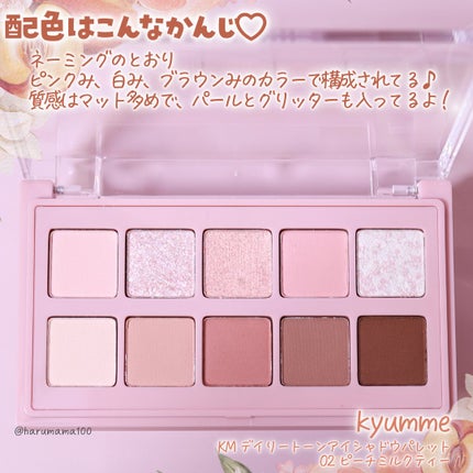 KM デイリートーンアイシャドウパレット/Kyumme/アイシャドウパレットを使ったクチコミ(3枚目)
