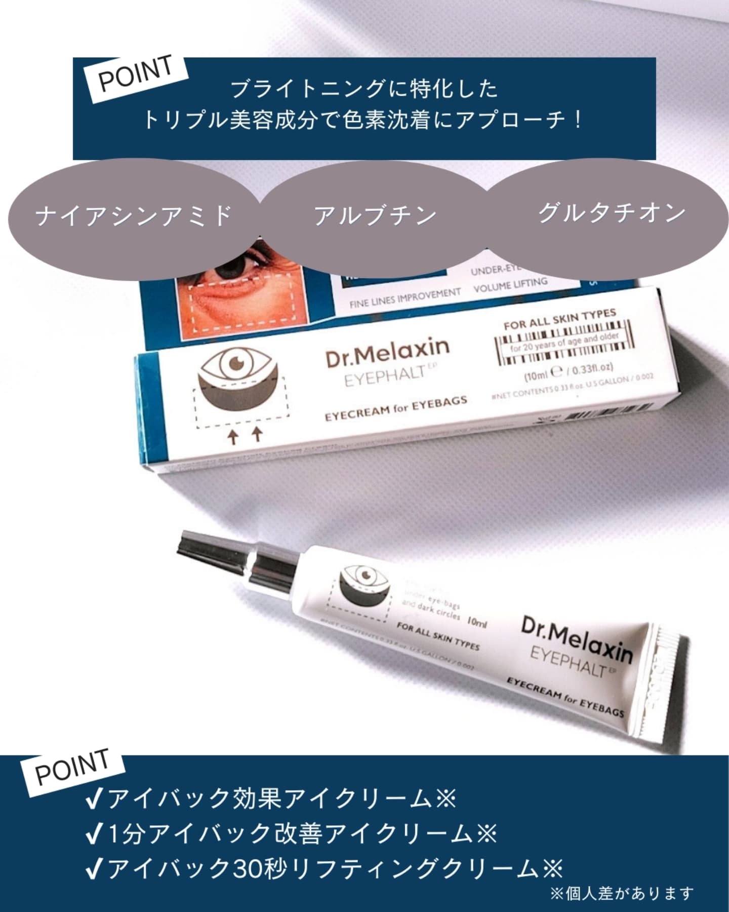 アイファルトアイバッククリーム/Dr.Melaxin/アイケア・アイクリームを使ったクチコミ（3枚目）