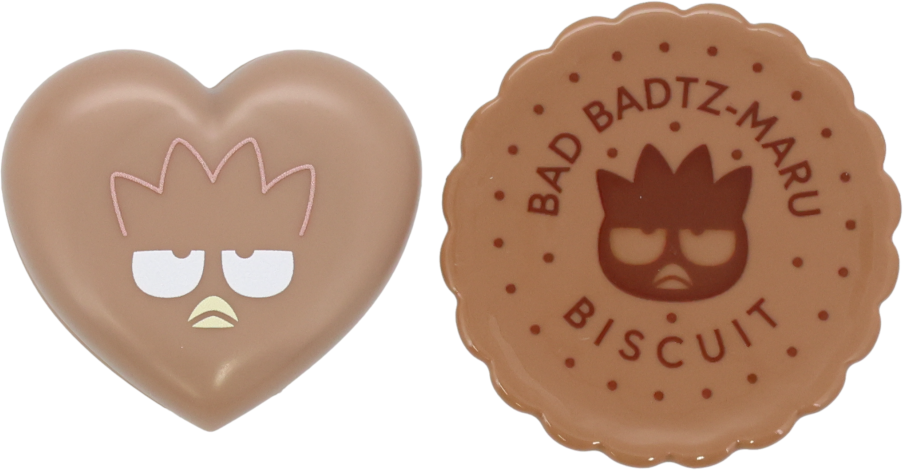 ミニおさら風マスコット付きマカロンリップクリーム ミントの香り バッドばつ丸