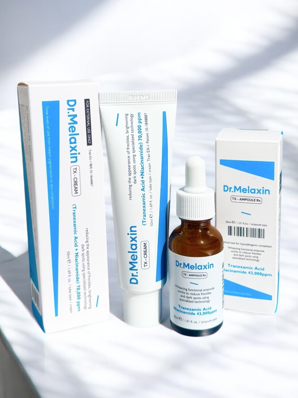 TXアンプルRX＋TXクリーム/Dr.Melaxin/スキンケアキットを使ったクチコミ（1枚目）