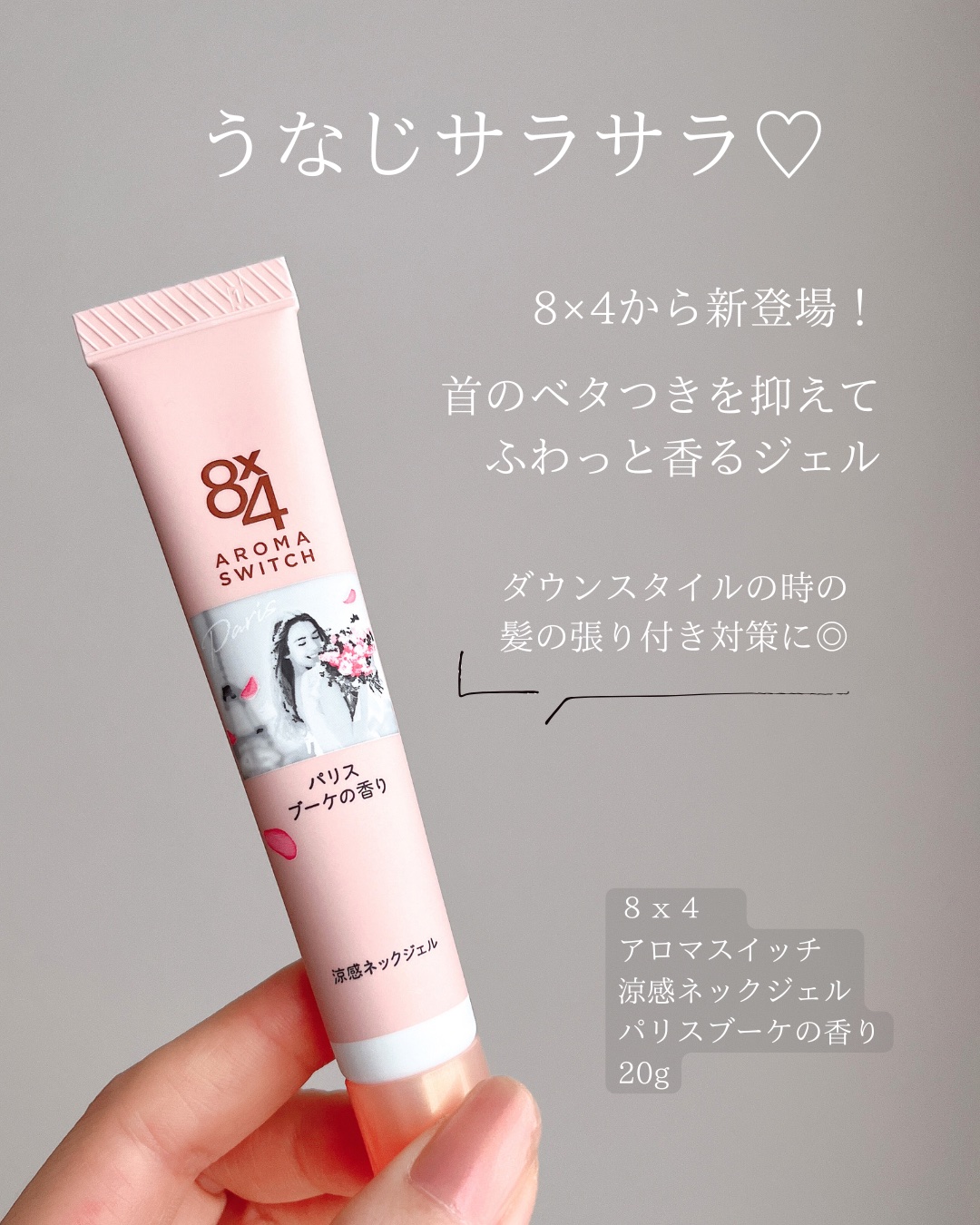 8x4 アロマスイッチ 涼感ネックジェル パリスブーケの香り/８ｘ４/デオドラント・制汗剤を使ったクチコミ（2枚目）