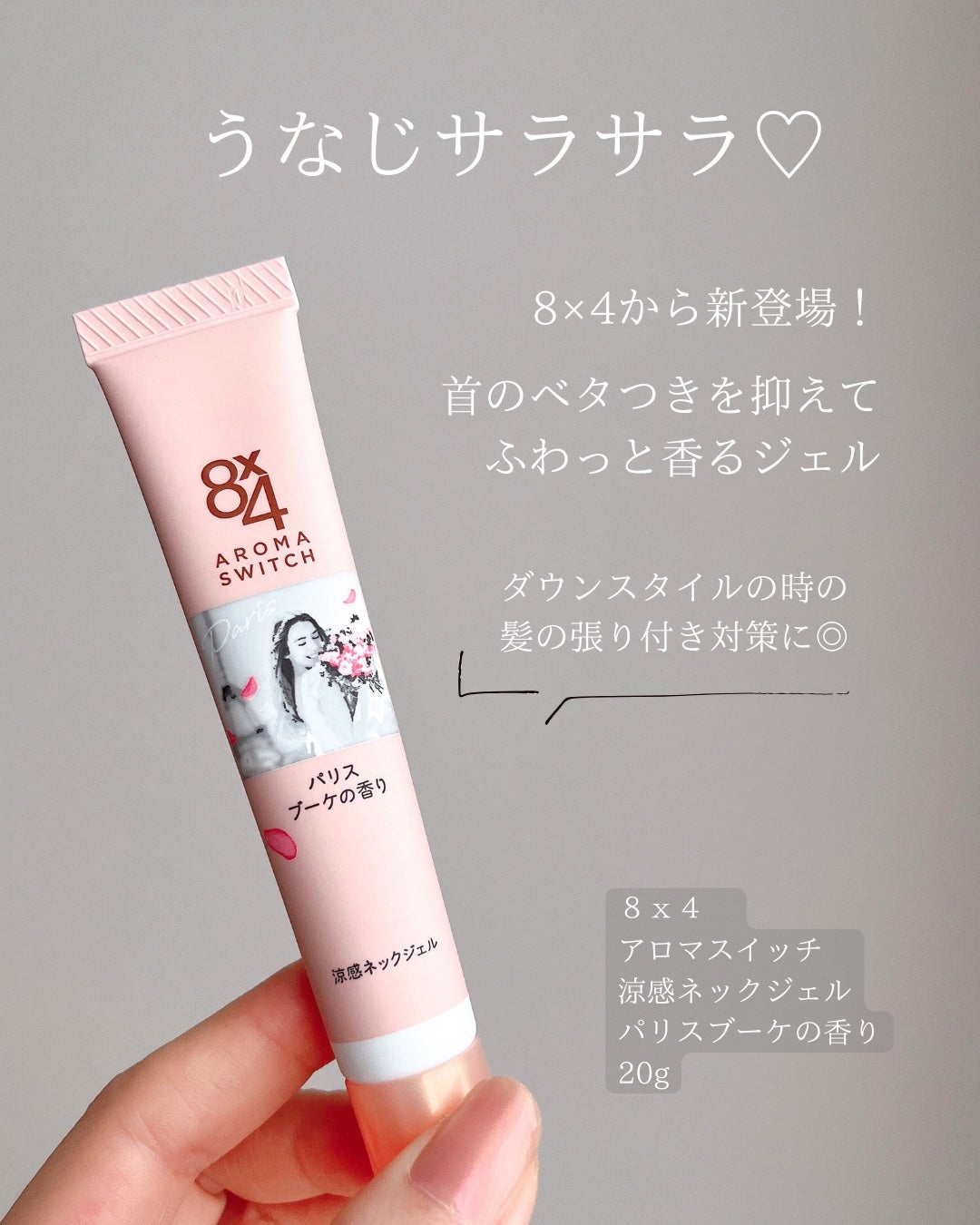 8x4 アロマスイッチ 涼感ネックジェル パリスブーケの香り/8x4/デオドラント・制汗剤を使ったクチコミ(2枚目)