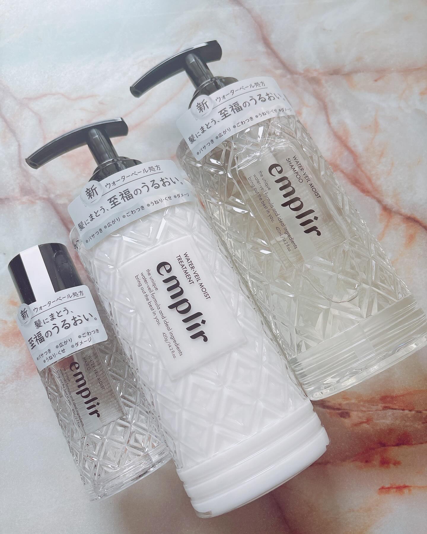 ウォーターベール　モイストシャンプー／トリートメント/emplir/市販シャンプーを使ったクチコミ（1枚目）