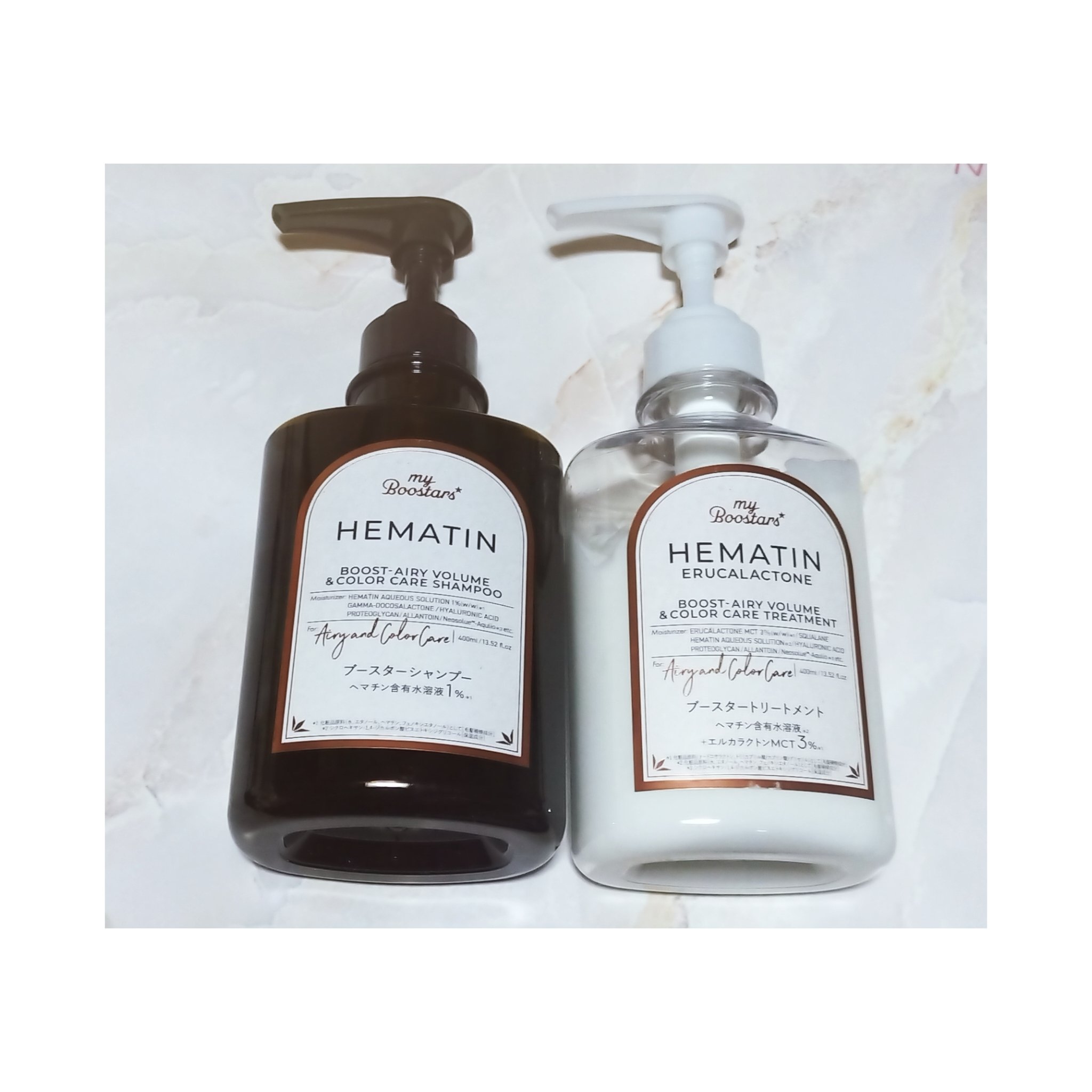 ヘマチン ブースター シャンプー /トリートメント ペアー＆ムスクの香り/マイブースターズ/市販シャンプーを使ったクチコミ（1枚目）
