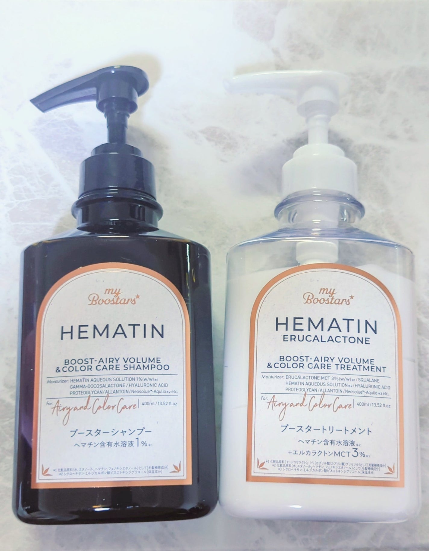 ヘマチン ブースター シャンプー /トリートメント ペアー&ムスクの香り/マイブースターズ/市販シャンプーを使ったクチコミ(1枚目)