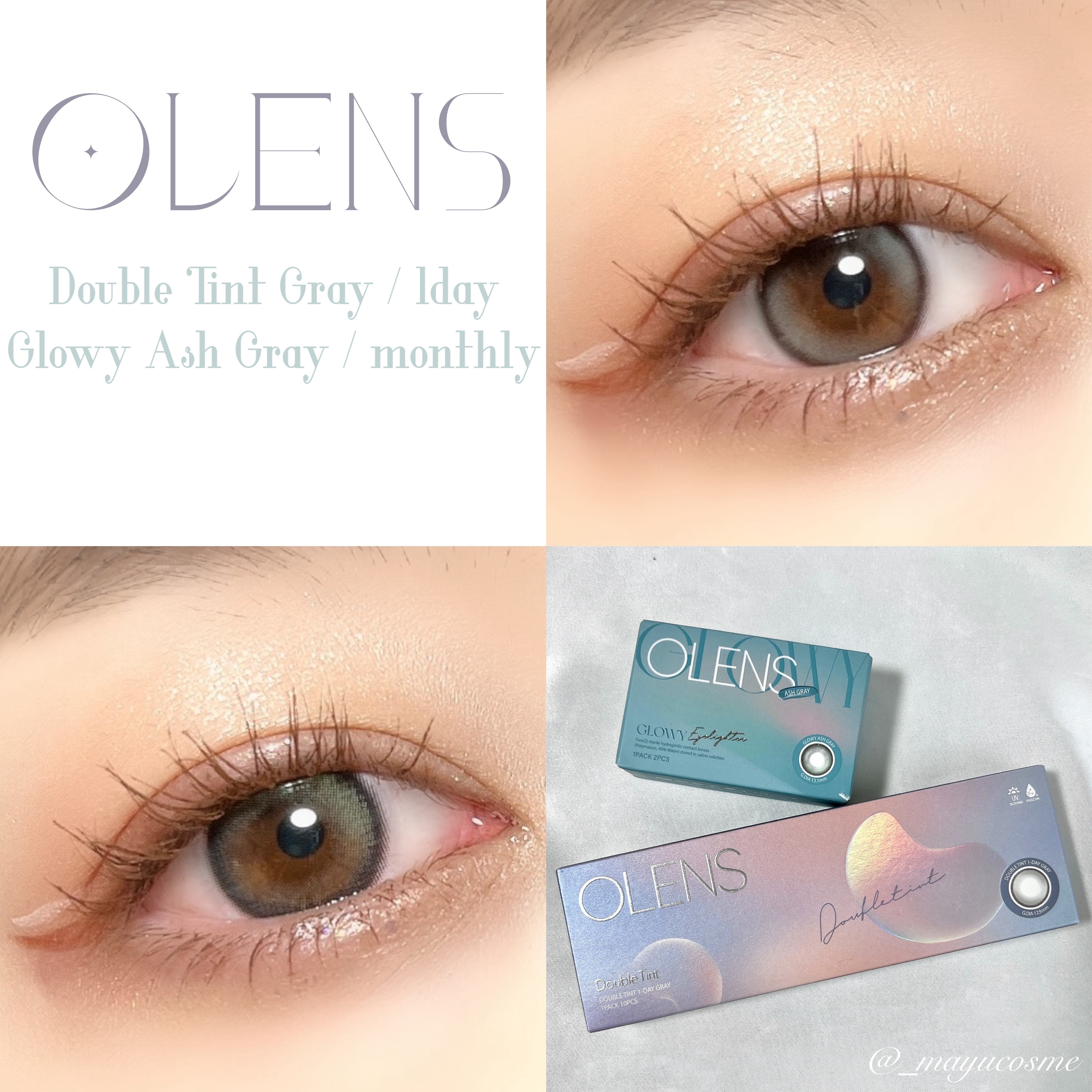 Double Tint 1month グレー/OLENS/カラーコンタクトレンズを使ったクチコミ（1枚目）