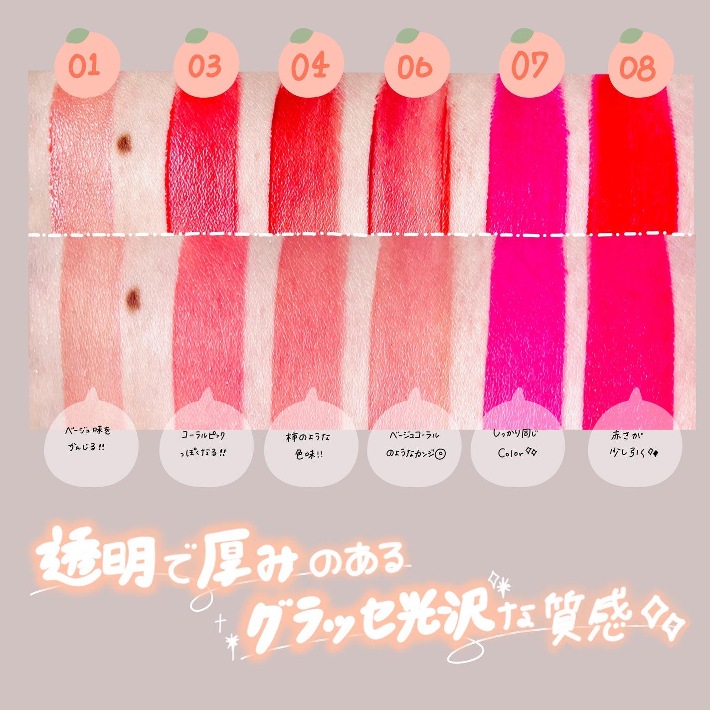 グラッセリップティント/mude/リップティントを使ったクチコミ(4枚目)