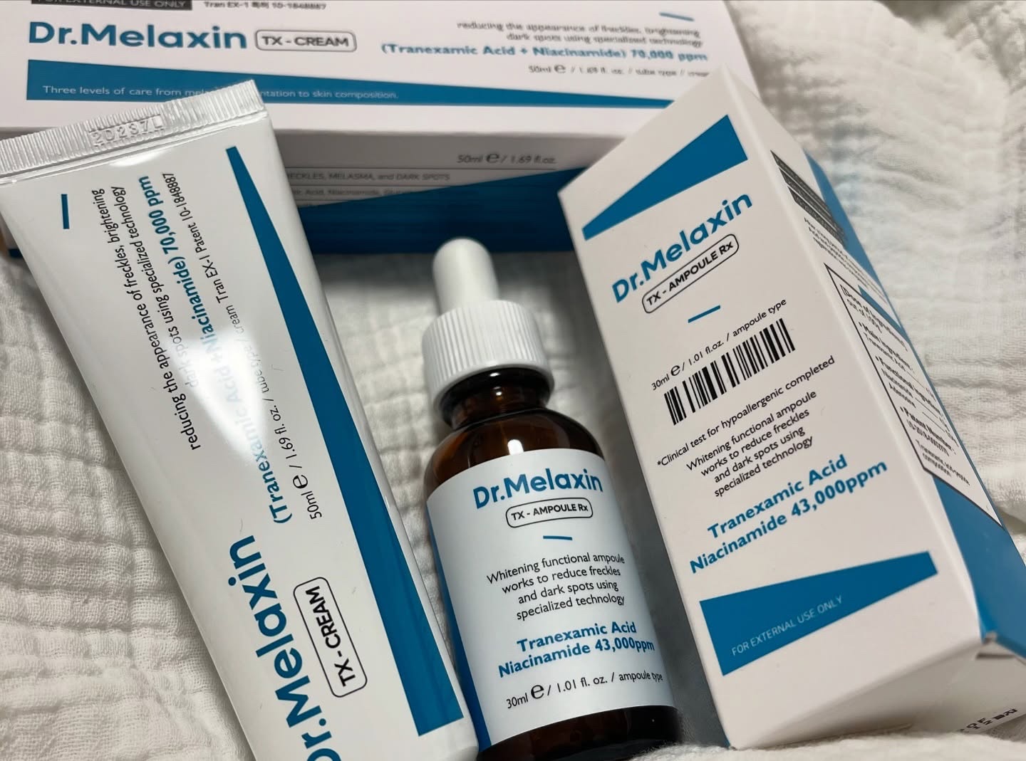 TXアンプルRX＋TXクリーム/Dr.Melaxin/スキンケアキットを使ったクチコミ（2枚目）