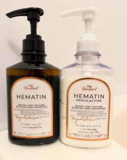 ヘマチン ブースター シャンプー /トリートメント ペアー&ムスクの香り/マイブースターズ/市販シャンプーを使ったクチコミ(1枚目)