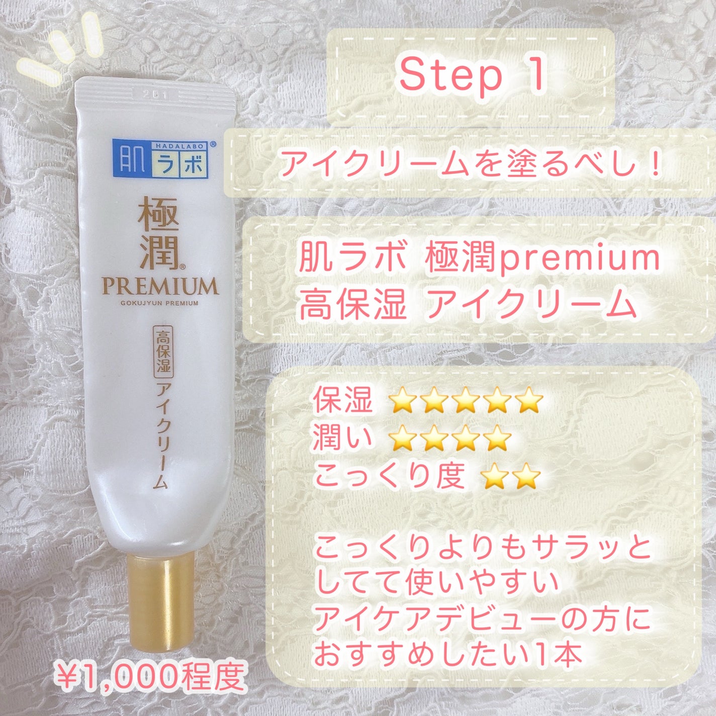 極潤プレミアム ヒアルロンアイクリーム/肌ラボ/アイケア・アイクリームを使ったクチコミ(2枚目)