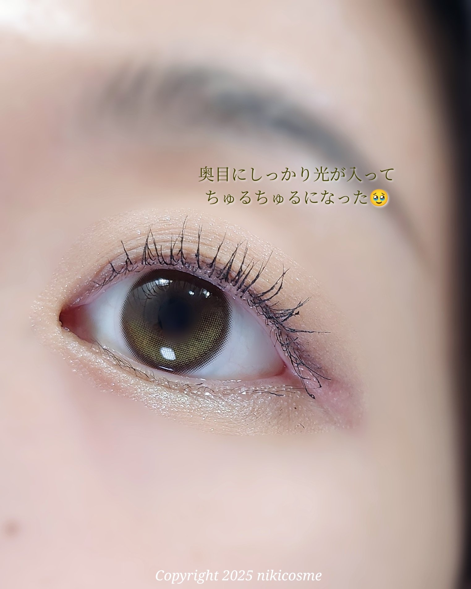 Glowy Golden Olive/OLENS/ワンデー（１DAY）カラコンを使ったクチコミ（2枚目）