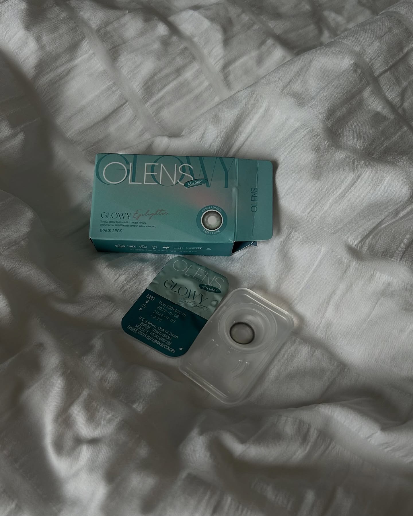 Eyelighter Glowy 1Month アッシュグレー/OLENS/カラーコンタクトレンズを使ったクチコミ（2枚目）