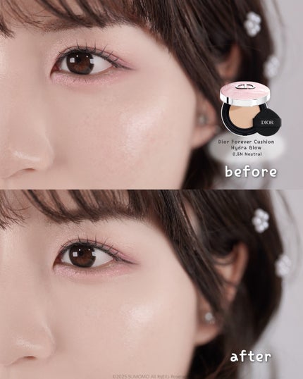 Dior ディオールスキン フォーエヴァー イドラ グロウ クッション(リフィル)のクチコミ「限定のピンクケースがかわいすぎる💗ディオールのメッシュタイプのファンデが新登場🌟 ブルベ夏のメ.....」(2枚目)