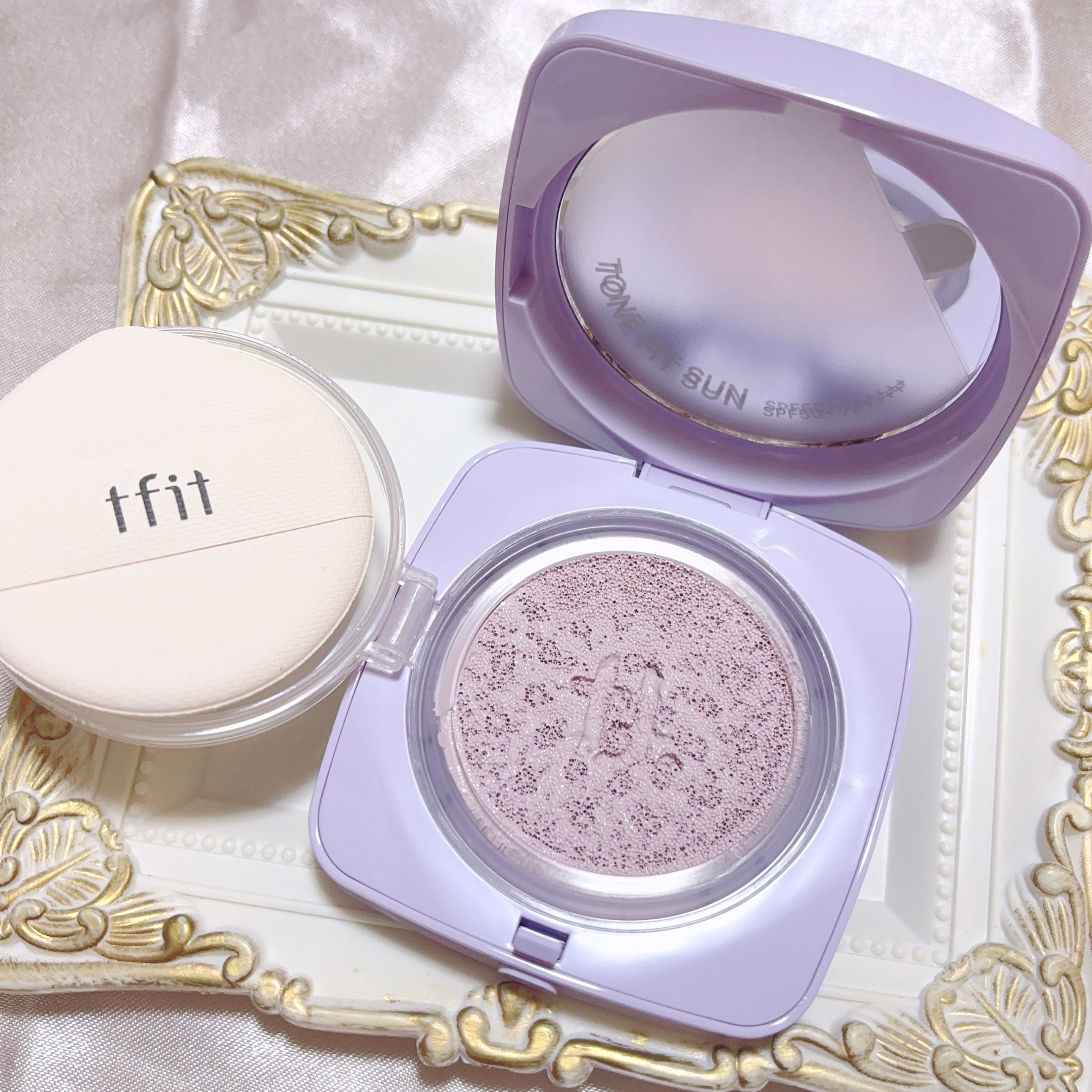 ベースフィットトーンアップサンクッション/TFIT/クッションファンデーションを使ったクチコミ（3枚目）